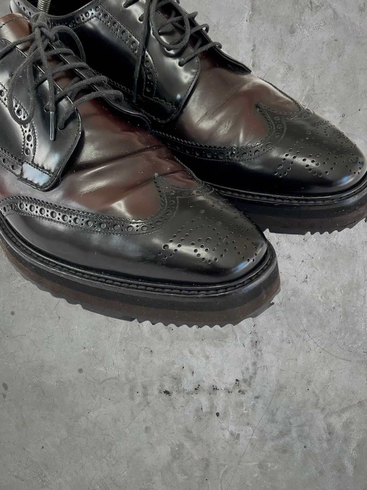 Prada SS/11 Prada Wingtip Platform Brogues Size US 10 / EU 43 - 3 Thumbnail