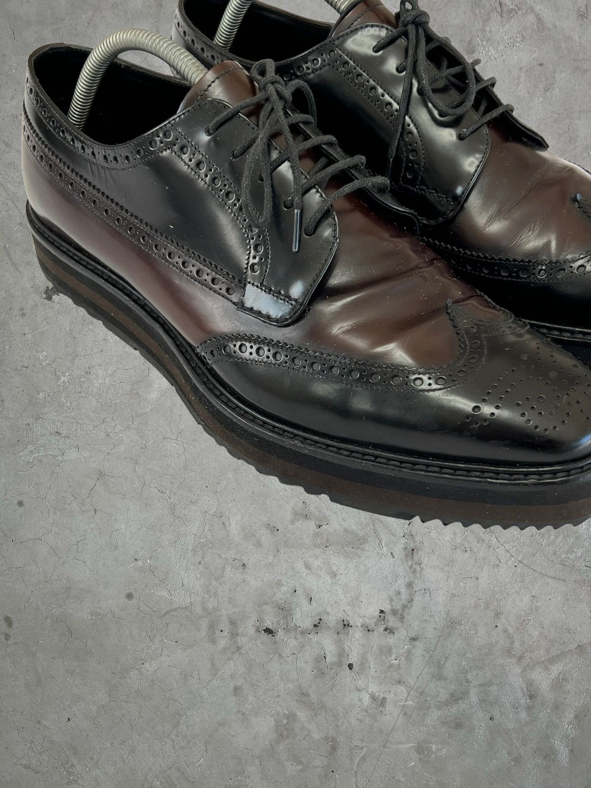Prada SS/11 Prada Wingtip Platform Brogues Size US 10 / EU 43 - 2 Thumbnail