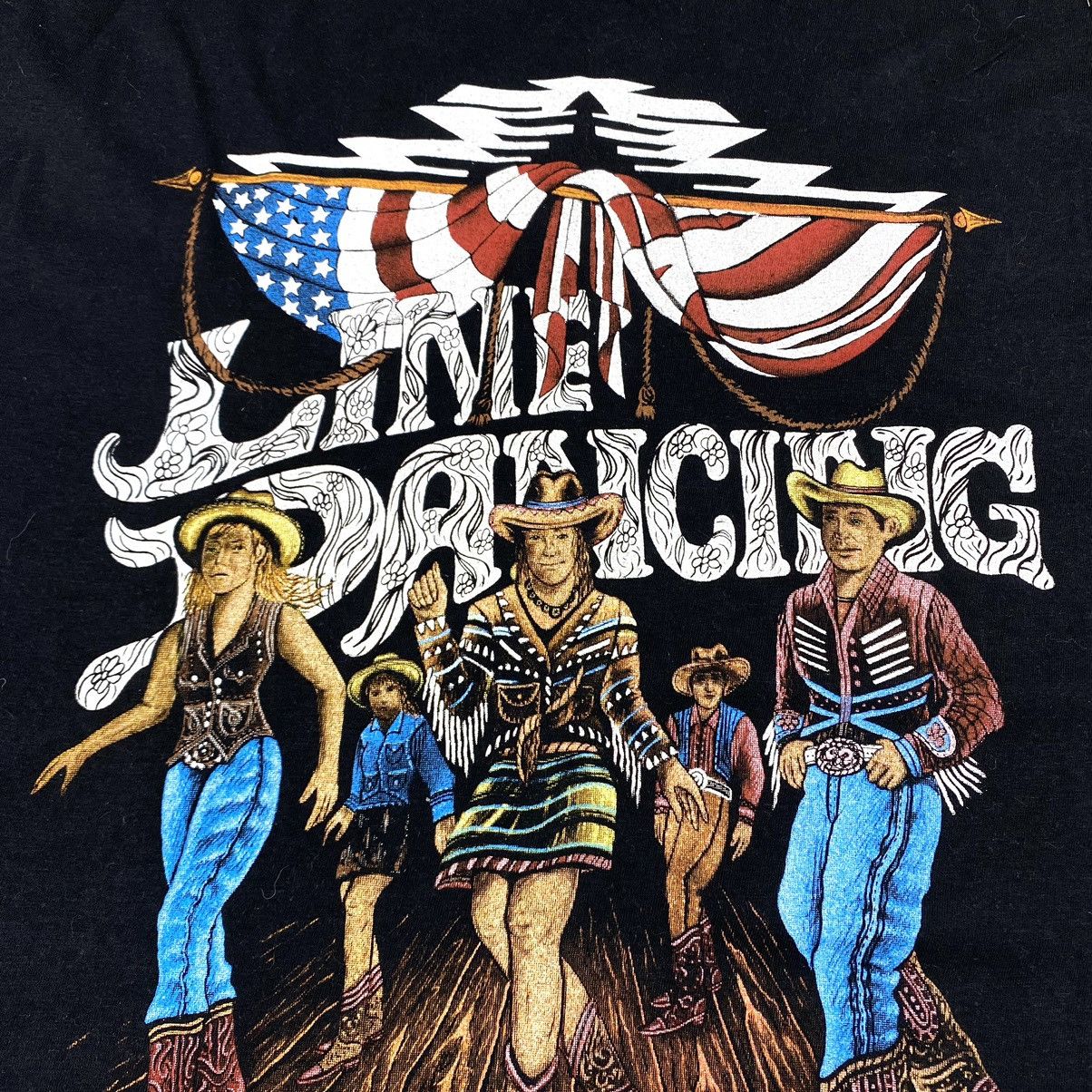 Band Tees Y2K 90’S VINTAGE LINE DANCING T SHIRT BY ZIP IT LONDON Size US XL / EU 56 / 4 - 4 Thumbnail