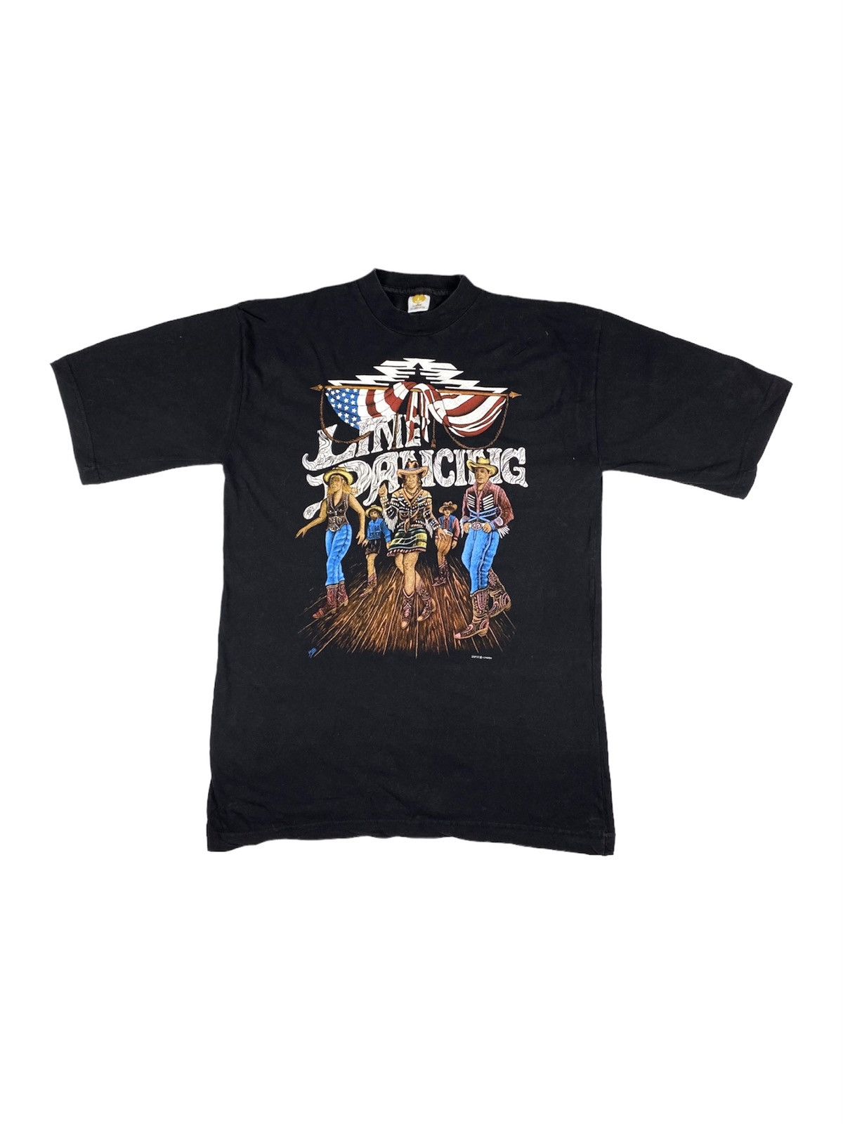 Band Tees Y2K 90’S VINTAGE LINE DANCING T SHIRT BY ZIP IT LONDON Size US XL / EU 56 / 4 - 1 Thumbnail