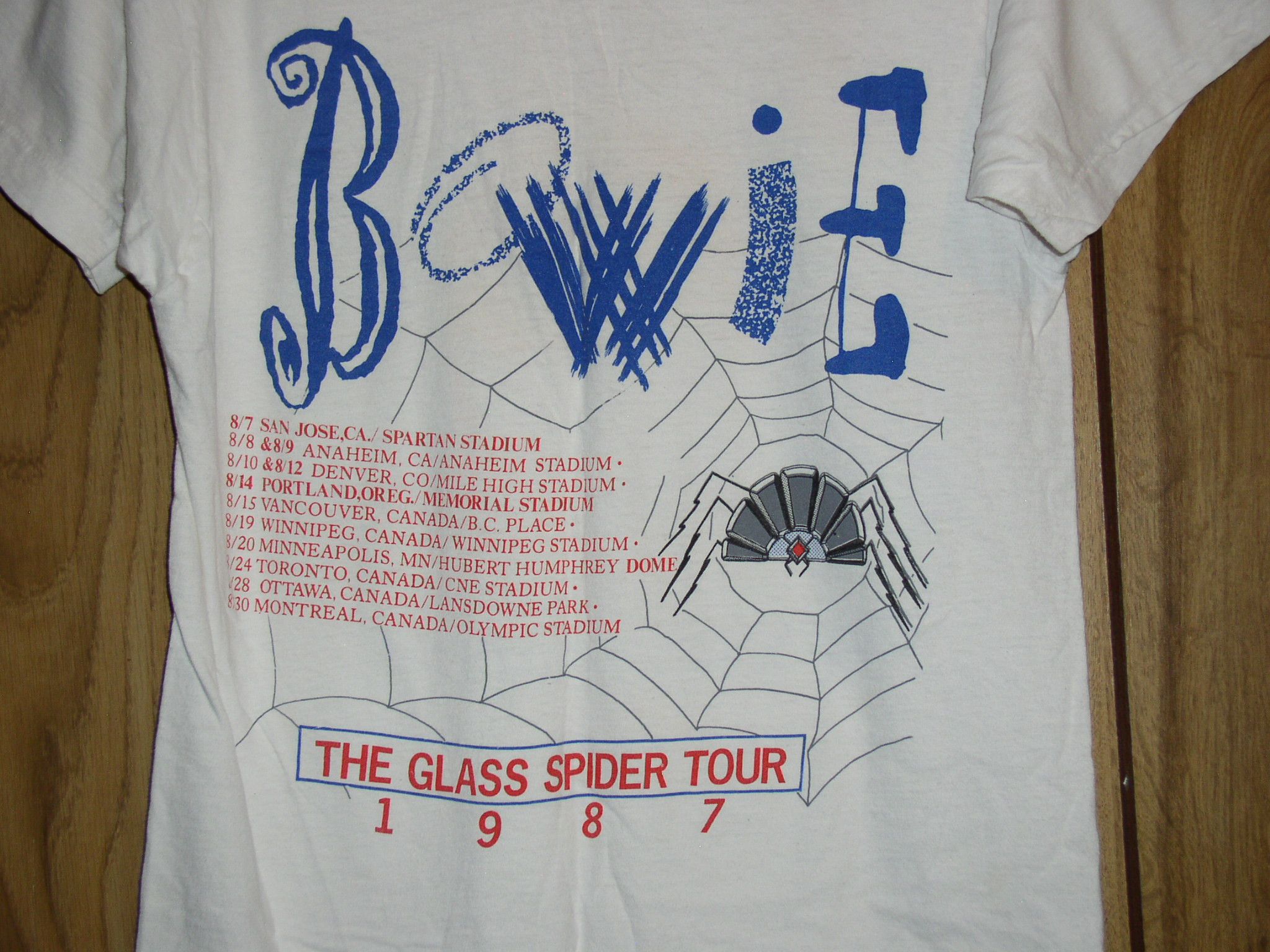 Band Tees David Bowie Concert Tour T Shirt Vintage 1987 Glass Spider Size US L / EU 52-54 / 3 - 5 Thumbnail