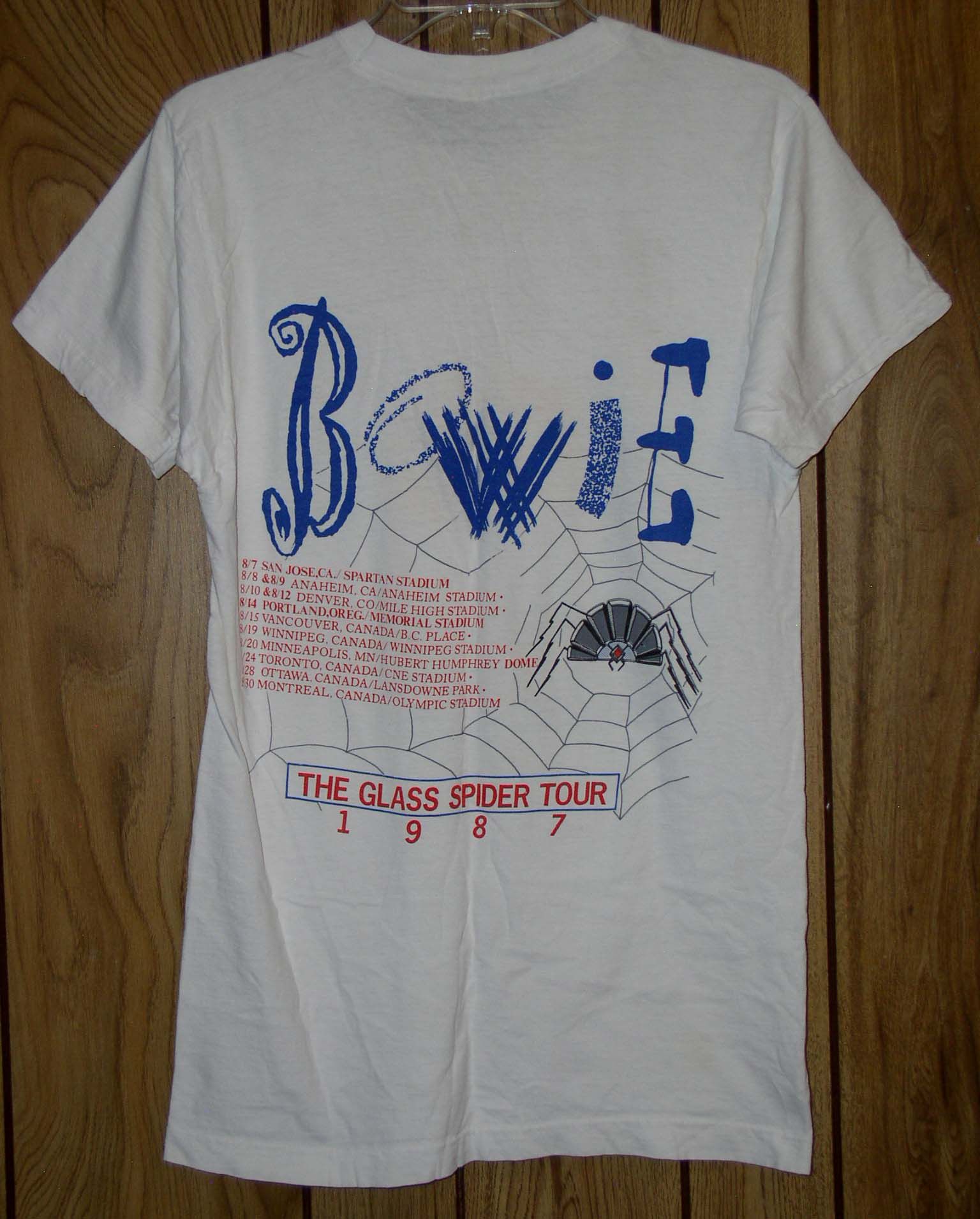 Band Tees David Bowie Concert Tour T Shirt Vintage 1987 Glass Spider Size US L / EU 52-54 / 3 - 2 Thumbnail