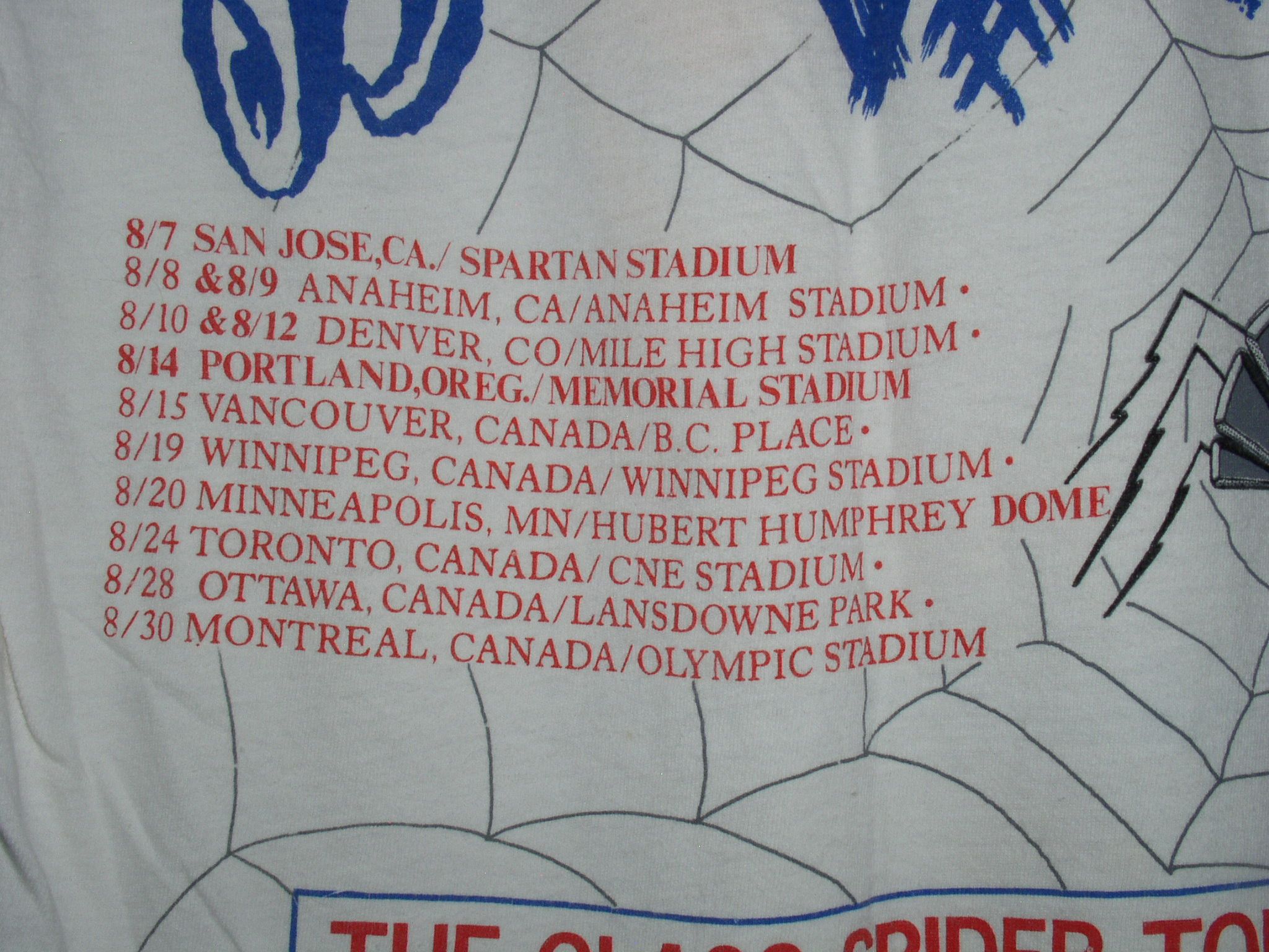 Band Tees David Bowie Concert Tour T Shirt Vintage 1987 Glass Spider Size US L / EU 52-54 / 3 - 6 Thumbnail