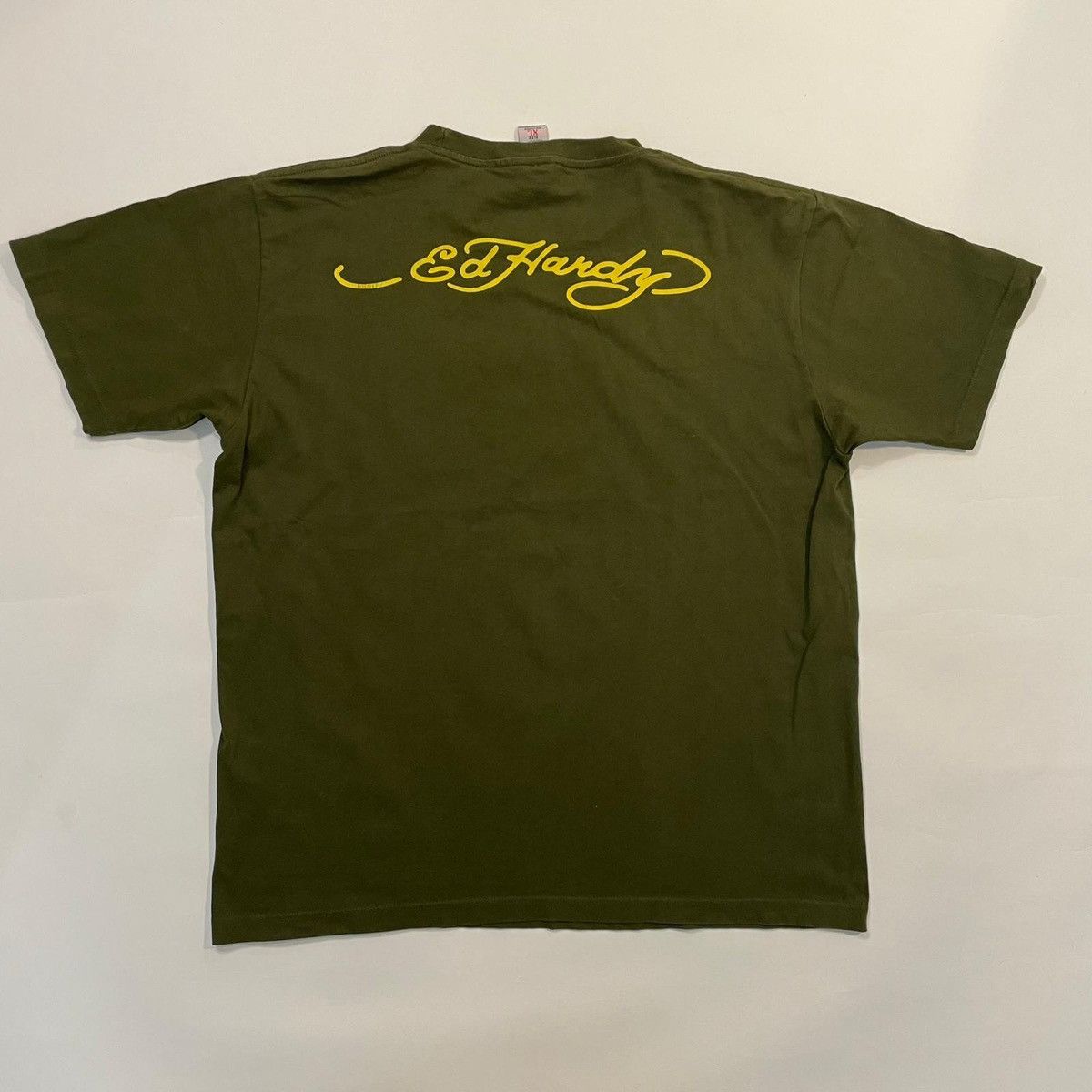 Ed Hardy by Christian Audigier khaki tee T-shirt y2k vintage