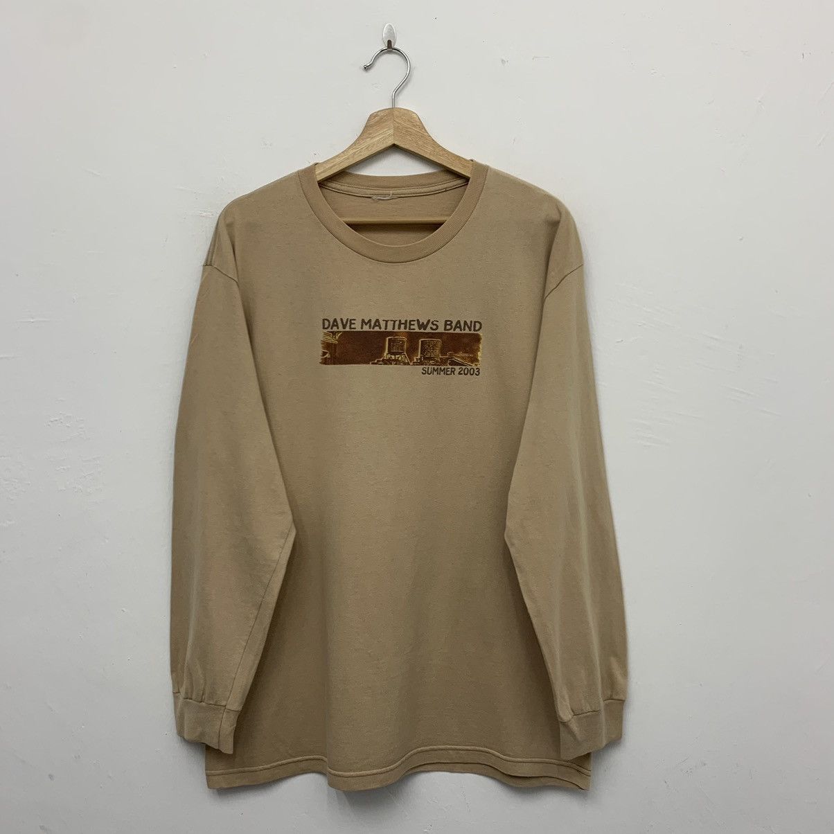 image of Band Tees Vintage 2003 Dave Matthews Band Long Sleeve Band Tshirt in Brown, Men's (Size Large)