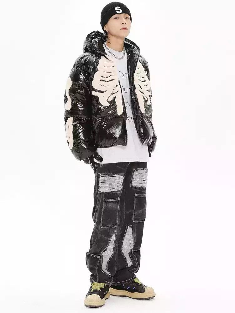 Japanese Brand Winter Bright Skeleton Patch Parka Size US L / EU 52-54 / 3 - 4 Thumbnail