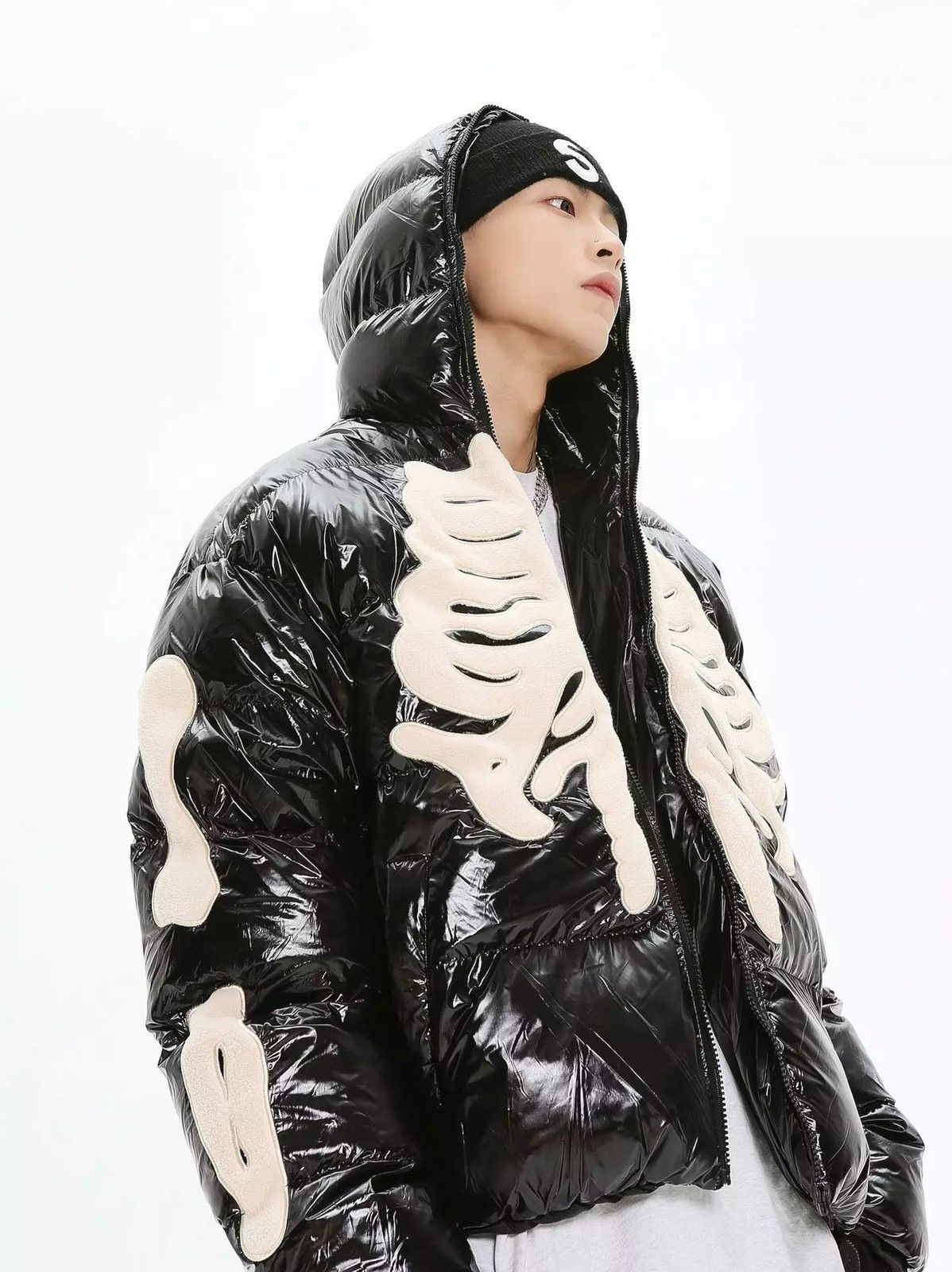 Japanese Brand Winter Bright Skeleton Patch Parka Size US L / EU 52-54 / 3 - 7 Thumbnail