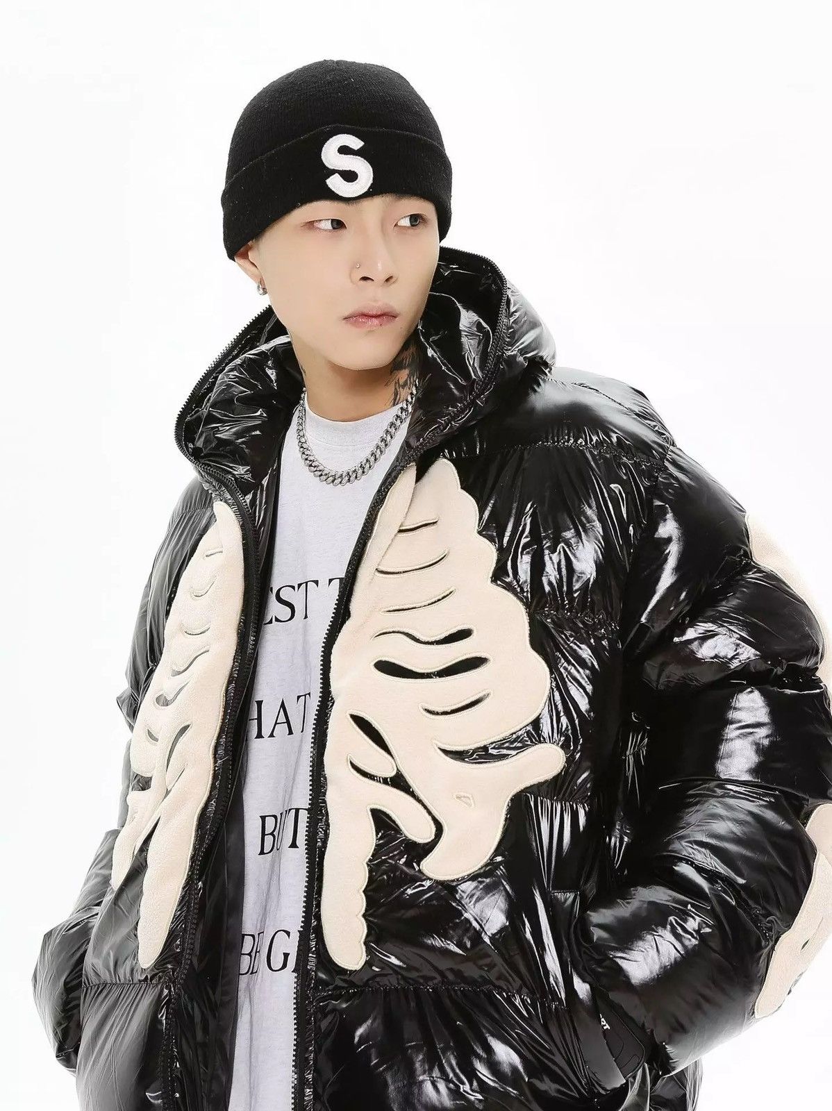 Japanese Brand Winter Bright Skeleton Patch Parka Size US L / EU 52-54 / 3 - 6 Thumbnail