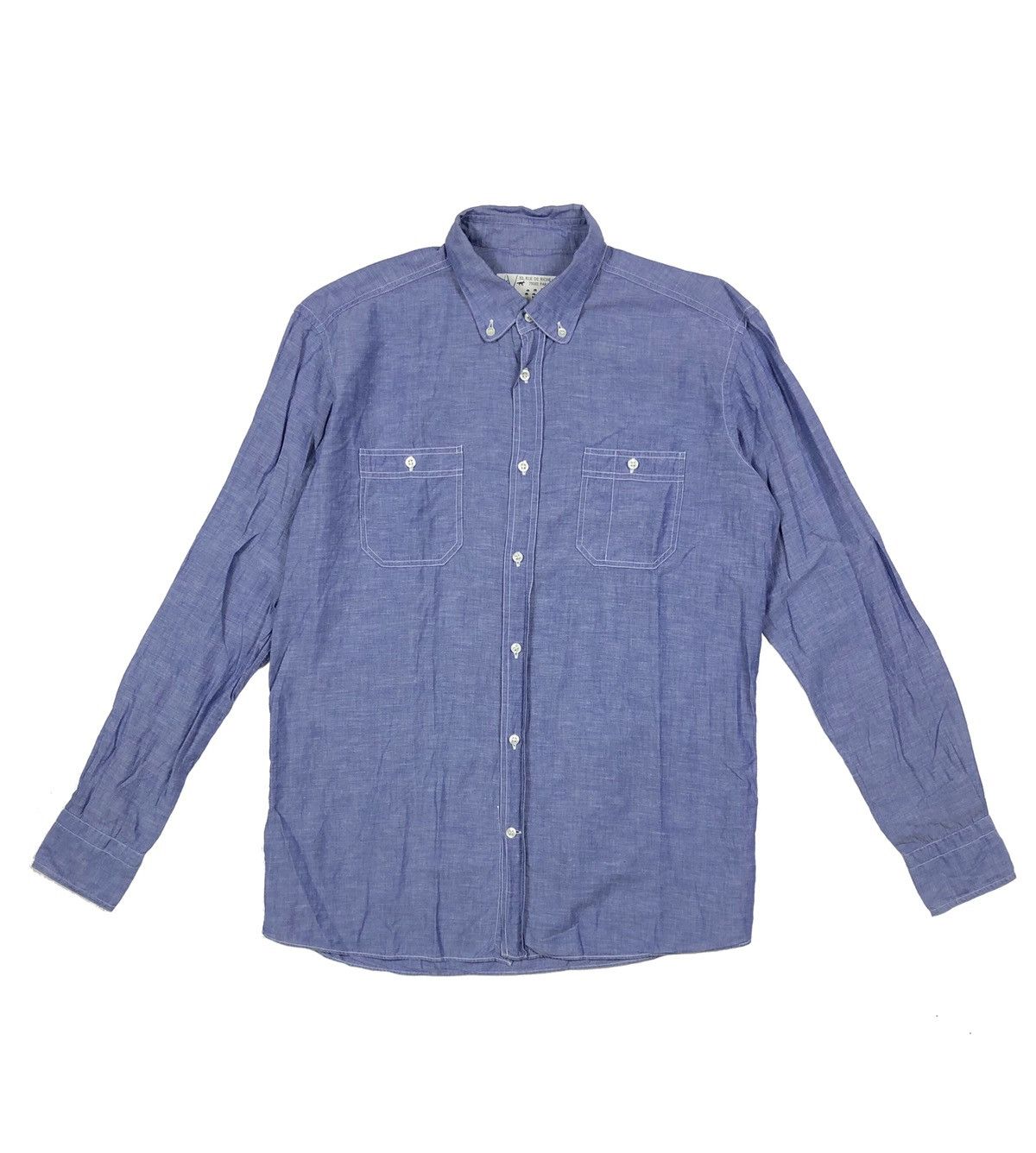 maison kitsune Chambray Linen Blend Shirt
