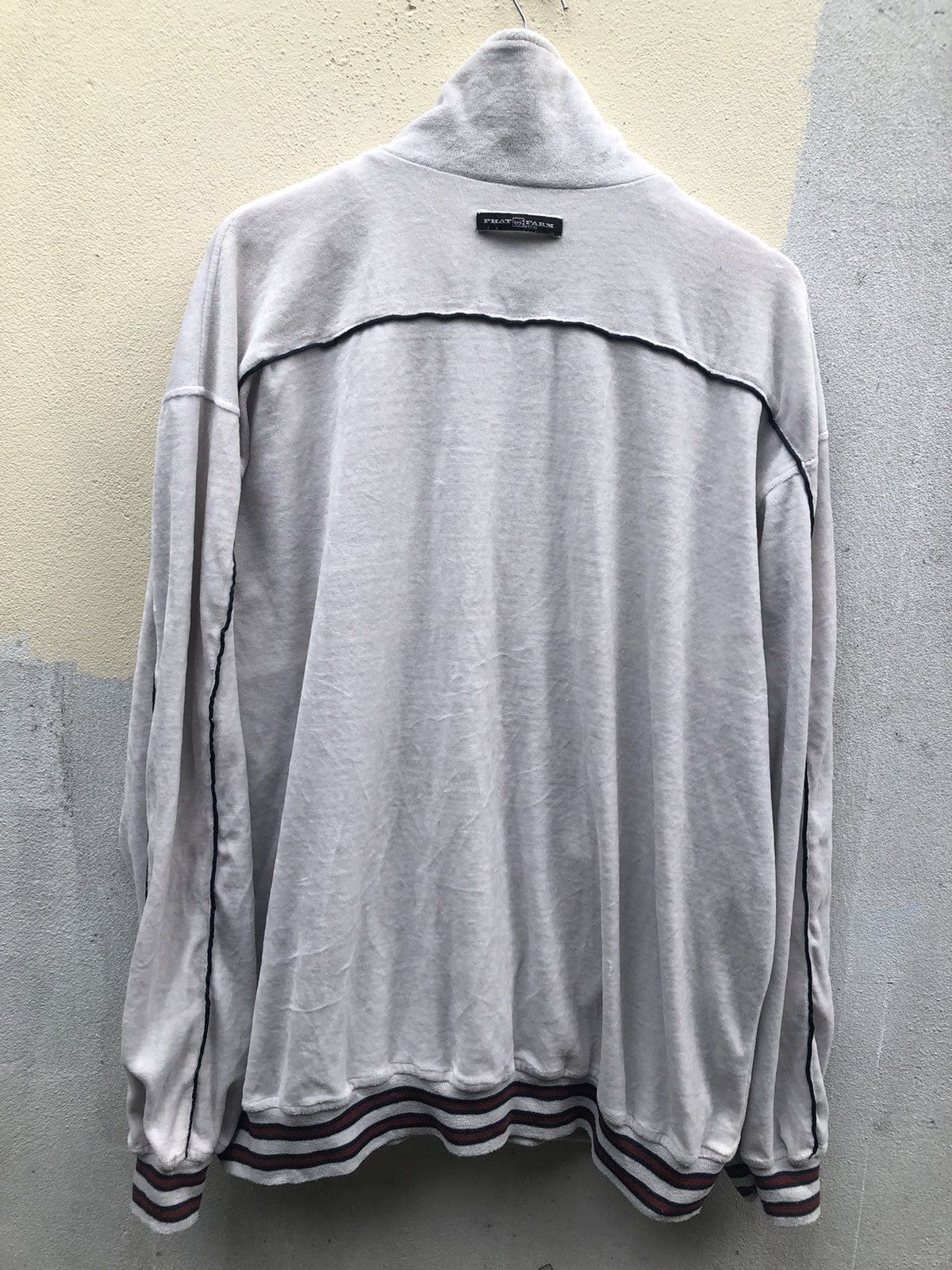 Phat Farm × Rap Tees Phat Farm Trade Mark Hip Hop Zipped Cream Sweaters Size US XXL / EU 58 / 5 - 2 Thumbnail
