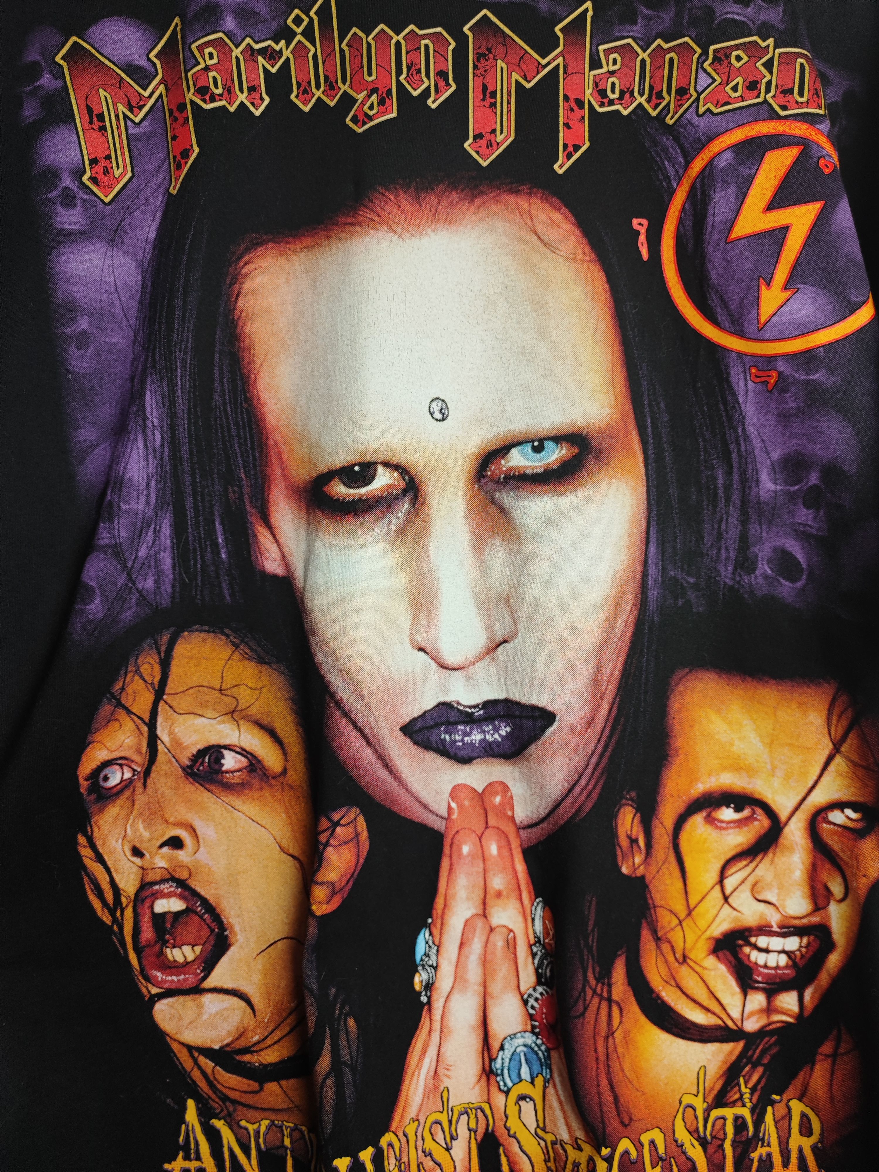 Band Tees × Vintage SALE!!! Vintage 90's Bootleg Marilyn Manson T-shirt Size US XL / EU 56 / 4 - 7 Thumbnail