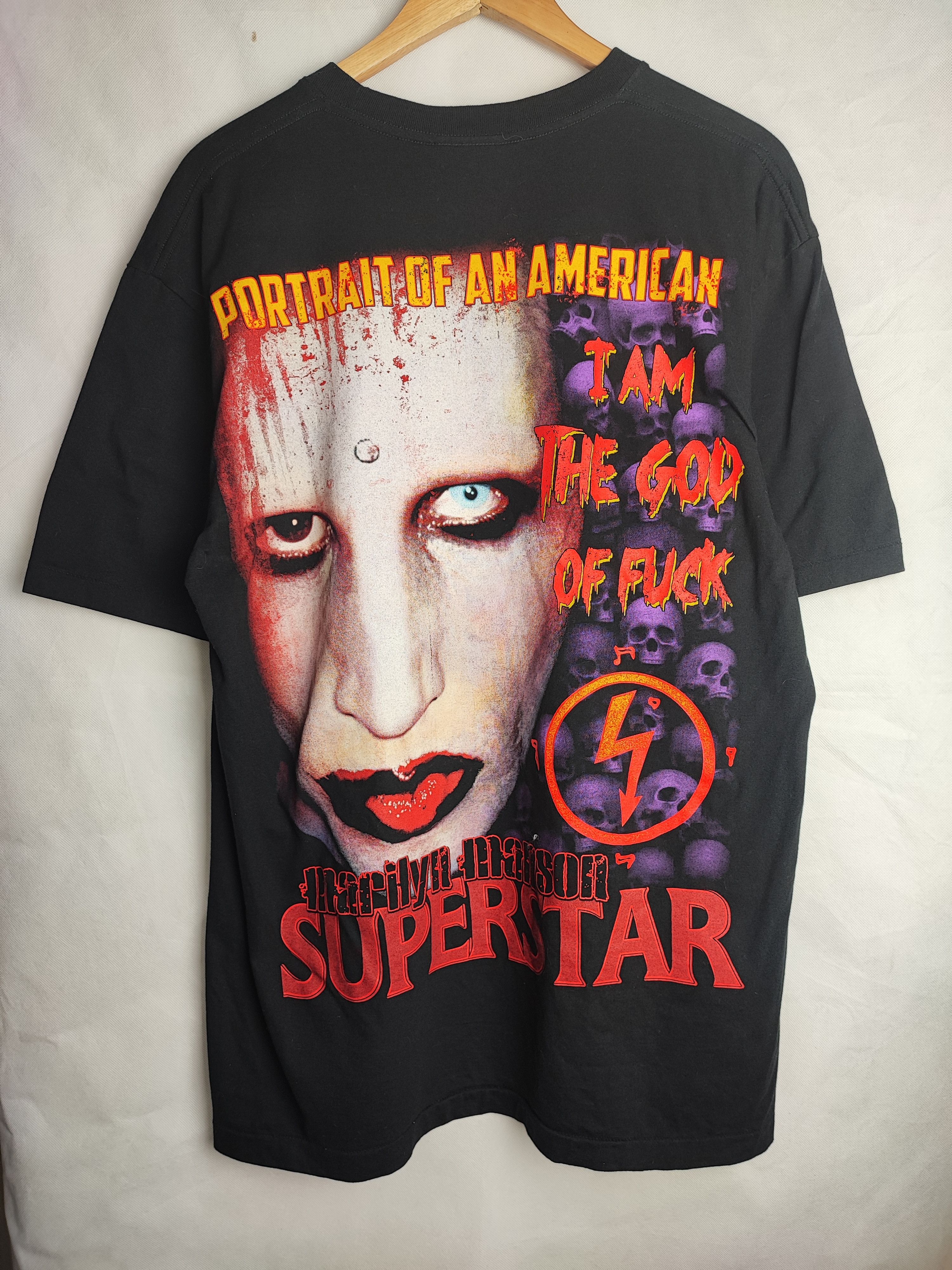 Band Tees × Vintage SALE!!! Vintage 90's Bootleg Marilyn Manson T-shirt Size US XL / EU 56 / 4 - 5 Thumbnail