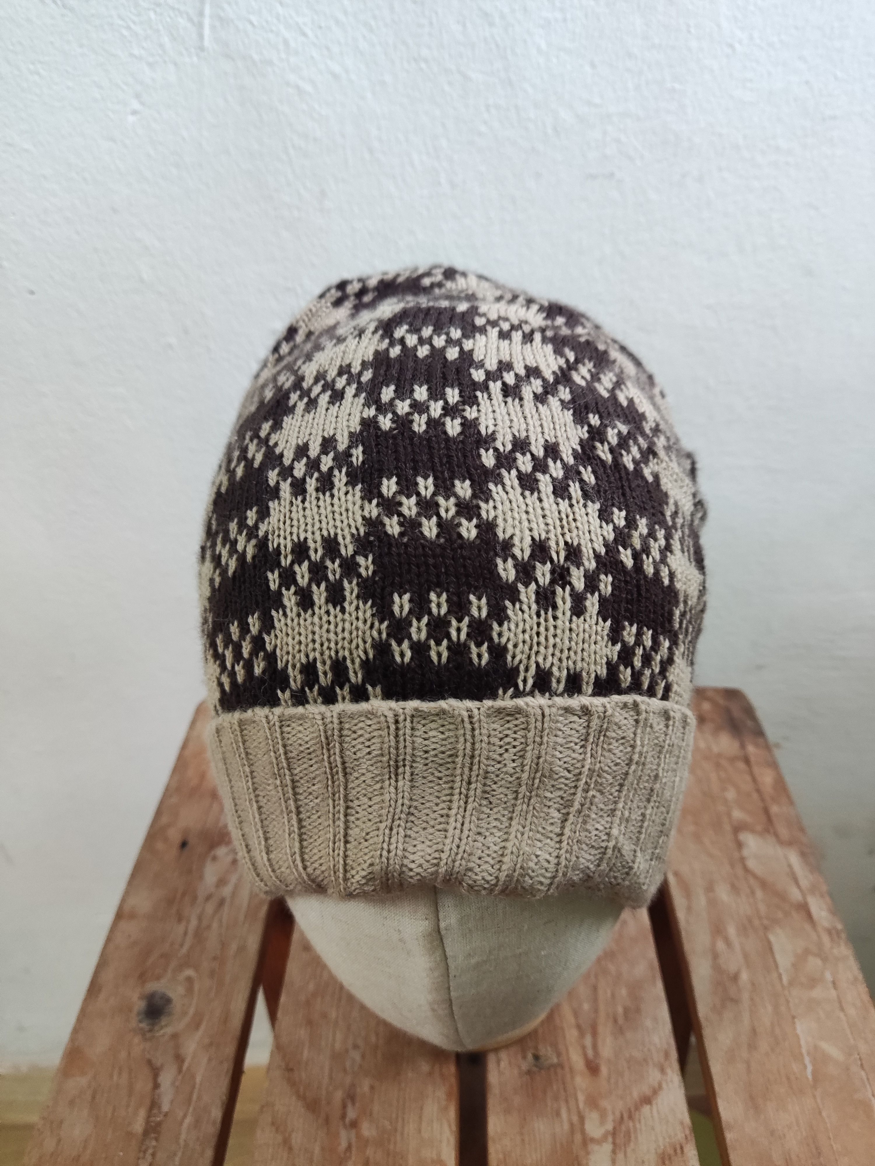 Japanese Brand Japanese Brown Checked Beanie Hat Size ONE SIZE - 7 Thumbnail