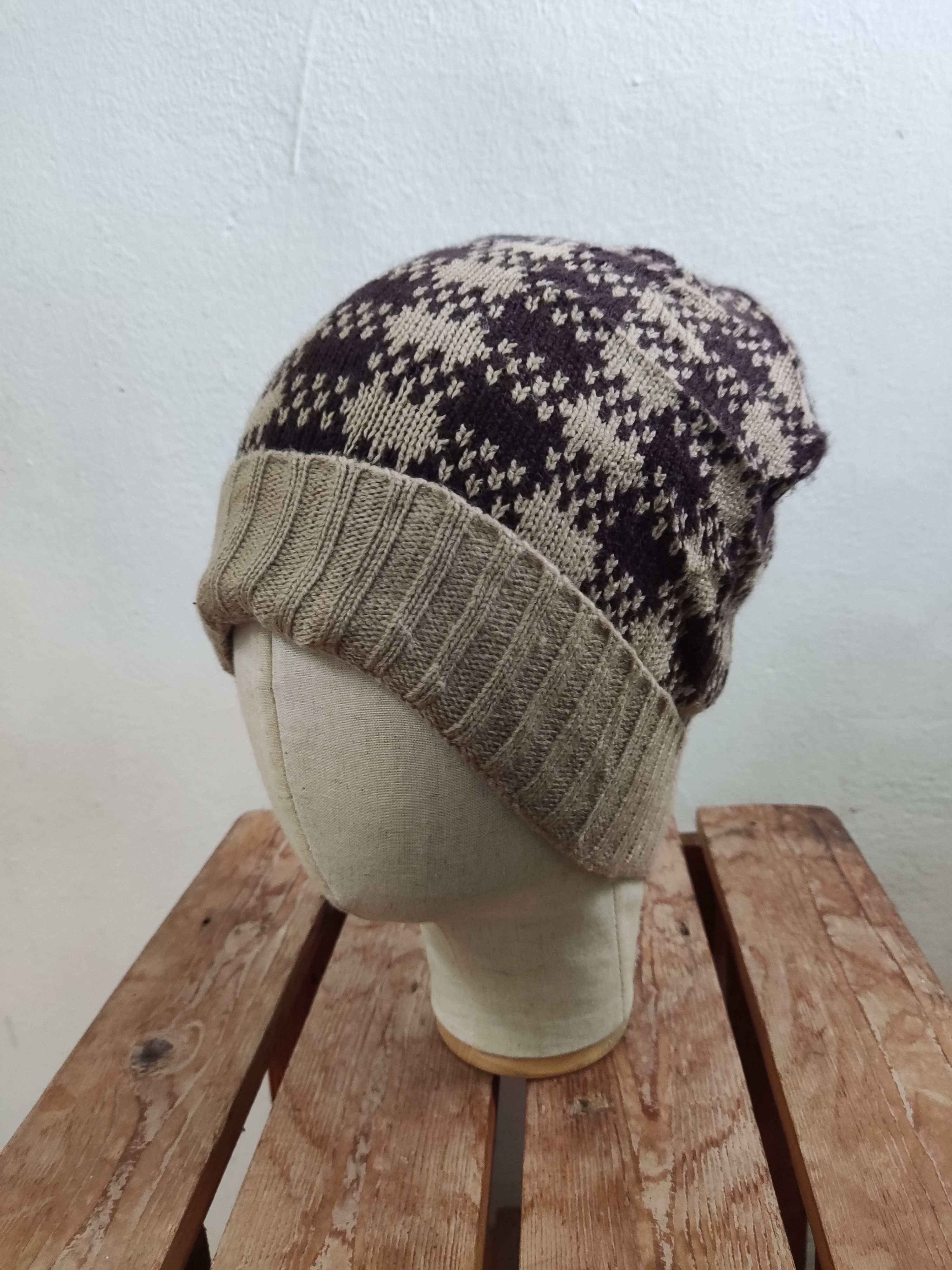 Japanese Brand Japanese Brown Checked Beanie Hat Size ONE SIZE - 6 Thumbnail