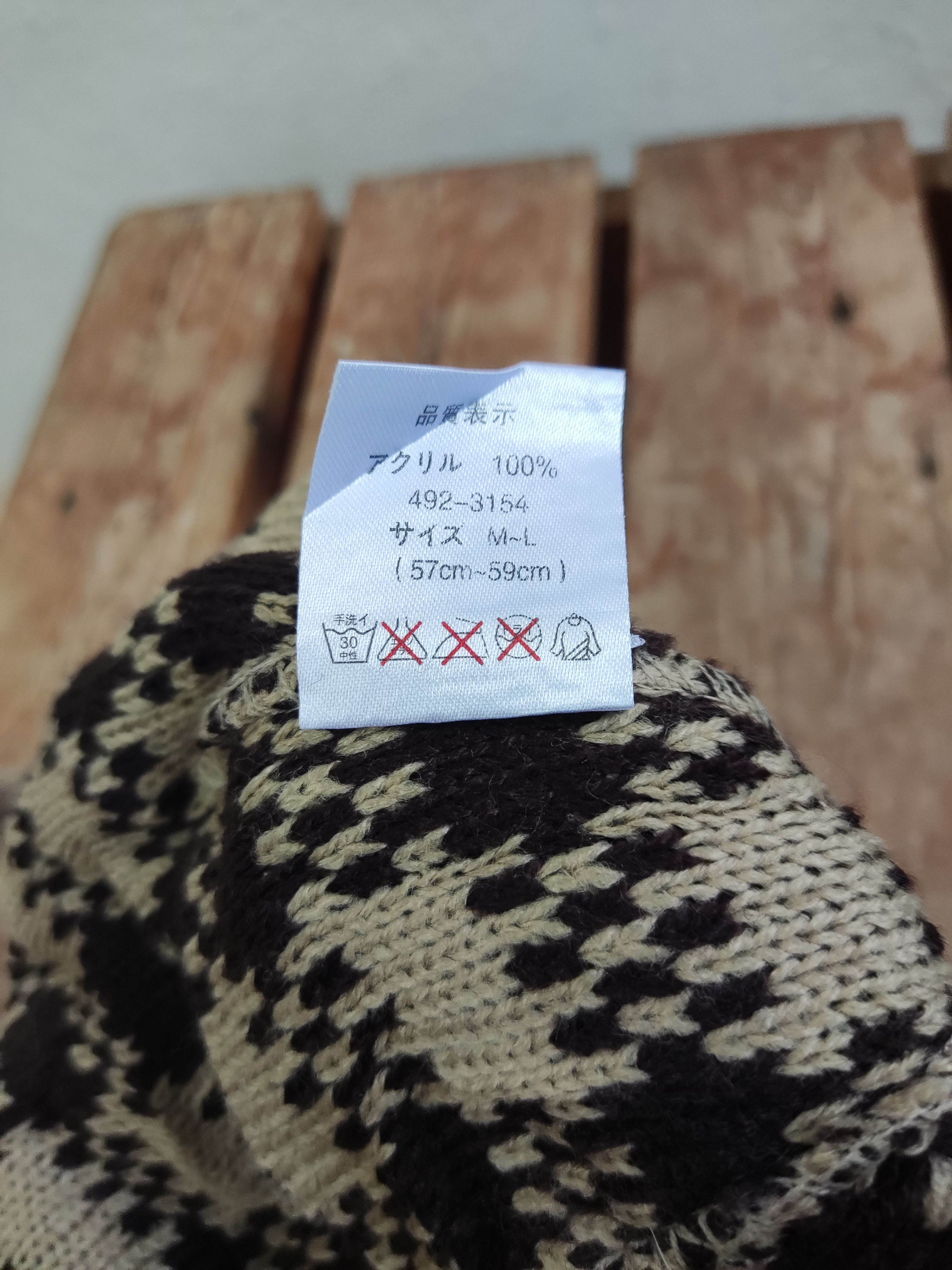 Japanese Brand Japanese Brown Checked Beanie Hat Size ONE SIZE - 11 Thumbnail