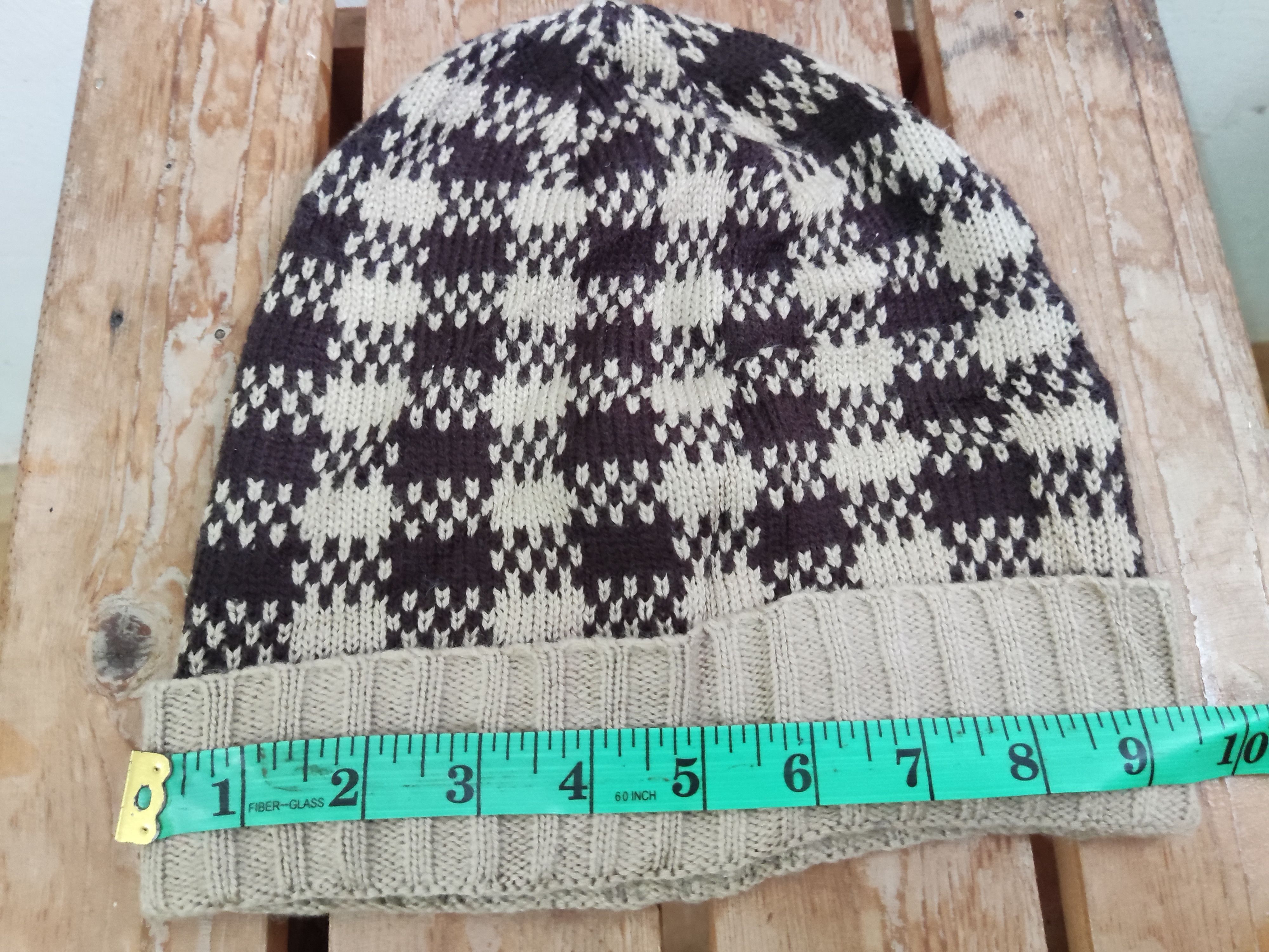 Japanese Brand Japanese Brown Checked Beanie Hat Size ONE SIZE - 9 Thumbnail