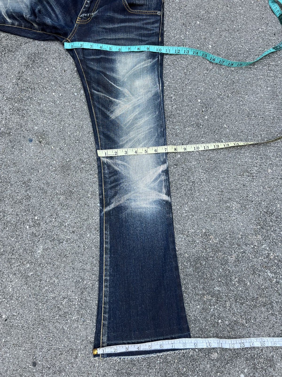 Tornado Mart Vintage Tornado Mart Stretch Fade Waxed Denim Flare Jeans Size US 29 - 3 Thumbnail