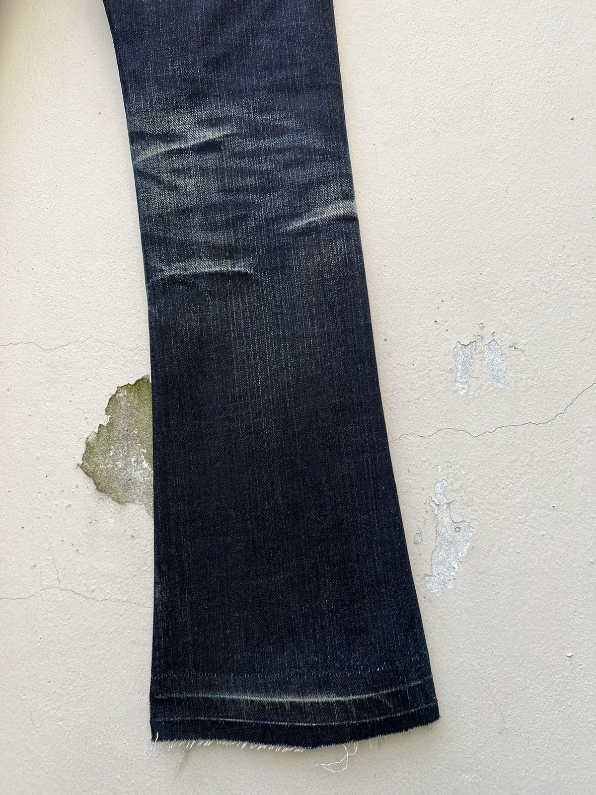 Tornado Mart Vintage Tornado Mart Stretch Fade Waxed Denim Flare Jeans Size US 29 - 19 Thumbnail