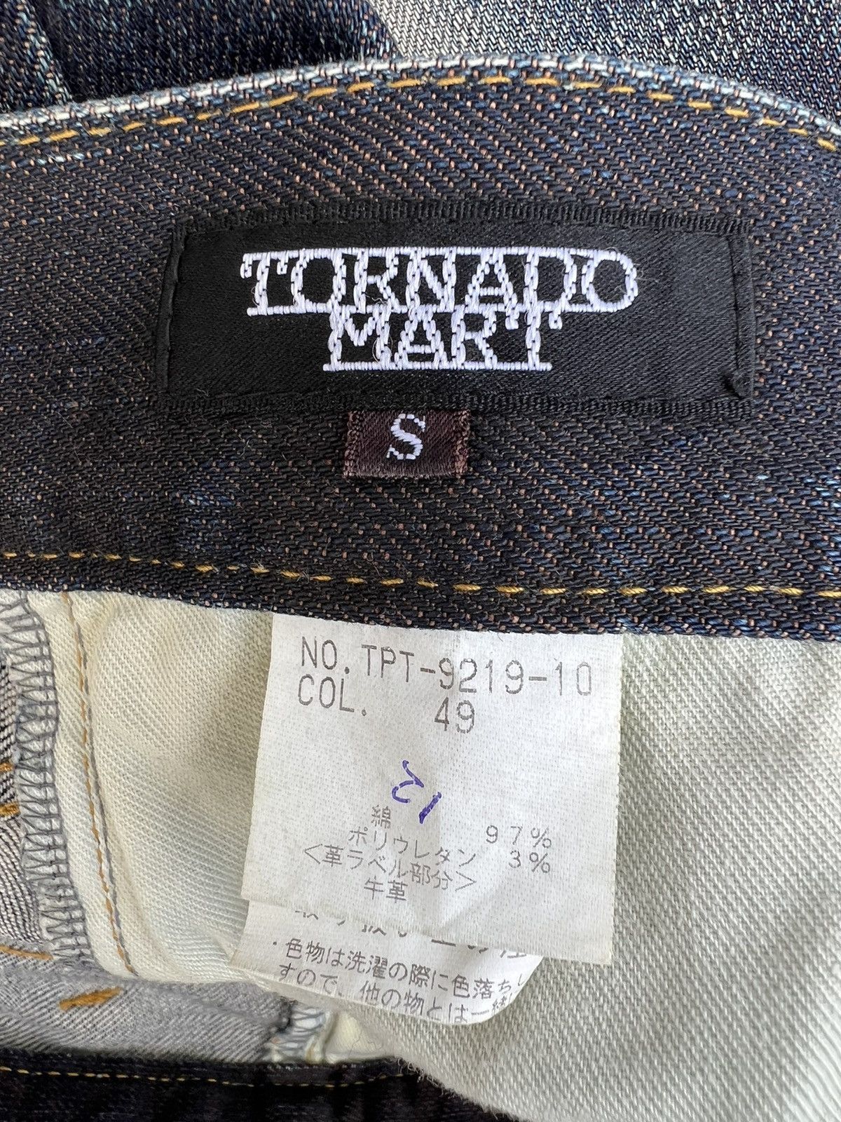 Tornado Mart Vintage Tornado Mart Stretch Fade Waxed Denim Flare Jeans Size US 29 - 20 Thumbnail