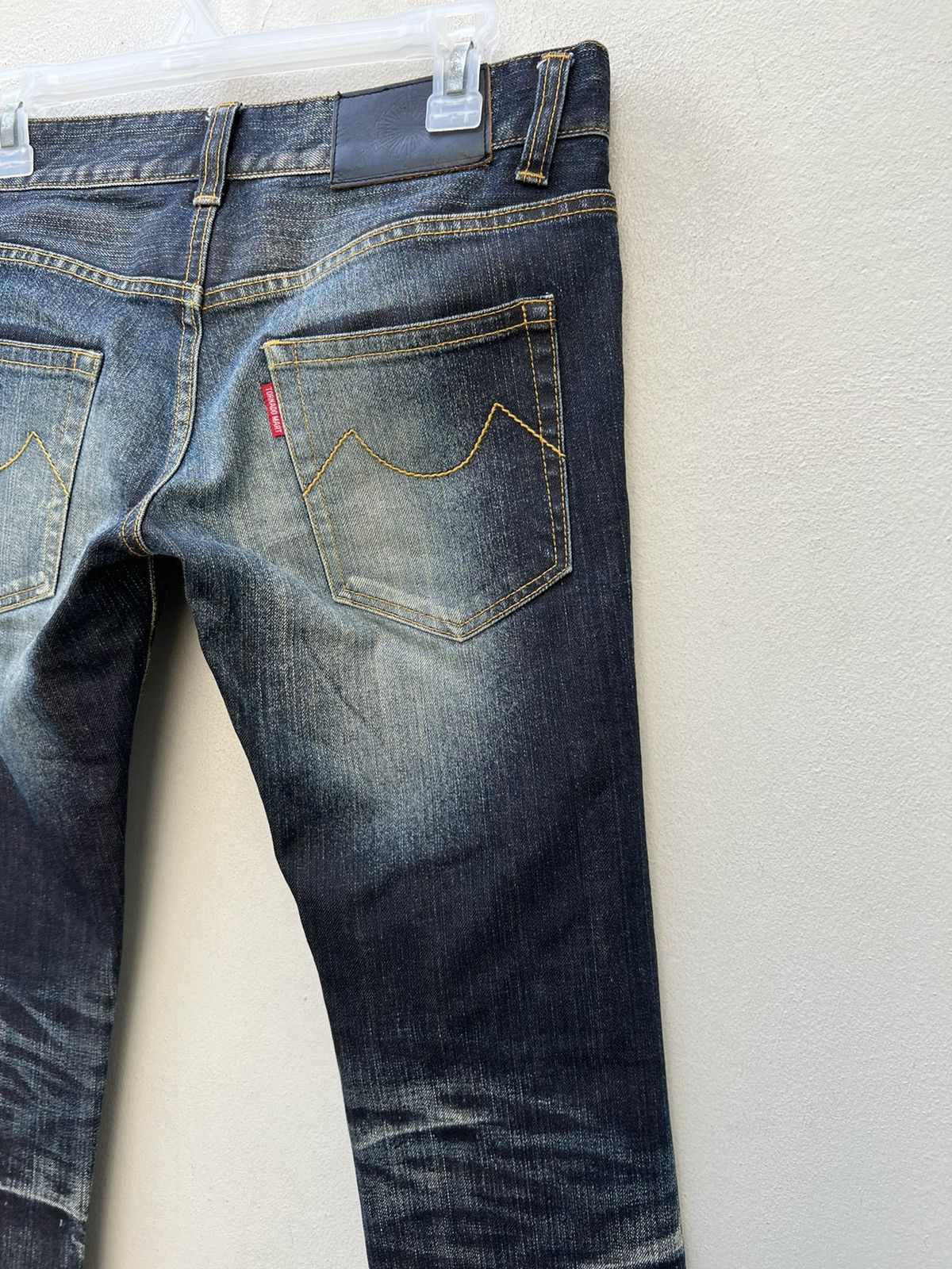 Tornado Mart Vintage Tornado Mart Stretch Fade Waxed Denim Flare Jeans Size US 29 - 17 Thumbnail