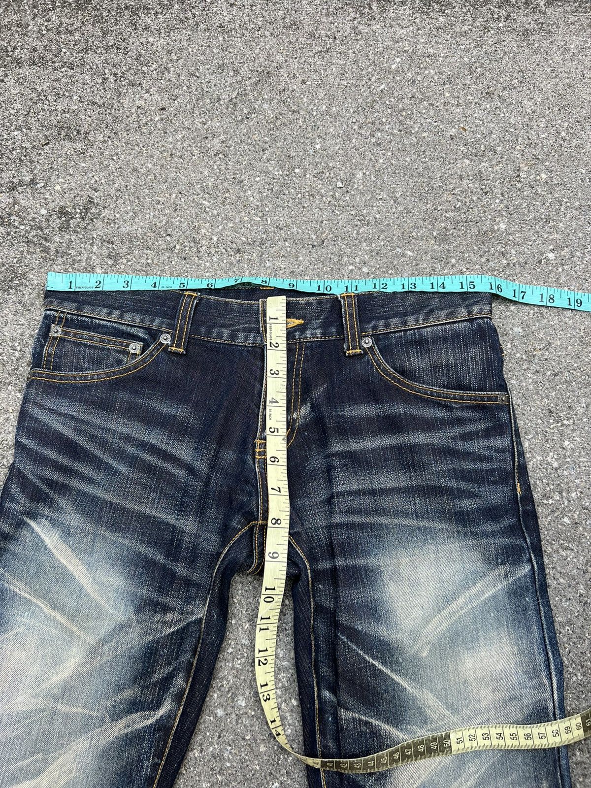 Tornado Mart Vintage Tornado Mart Stretch Fade Waxed Denim Flare Jeans Size US 29 - 2 Thumbnail