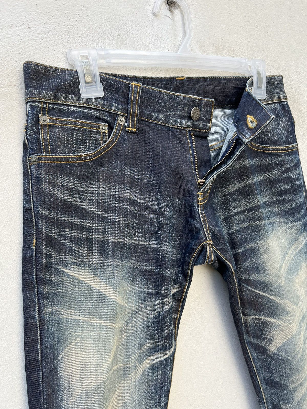 Tornado Mart Vintage Tornado Mart Stretch Fade Waxed Denim Flare Jeans Size US 29 - 8 Thumbnail