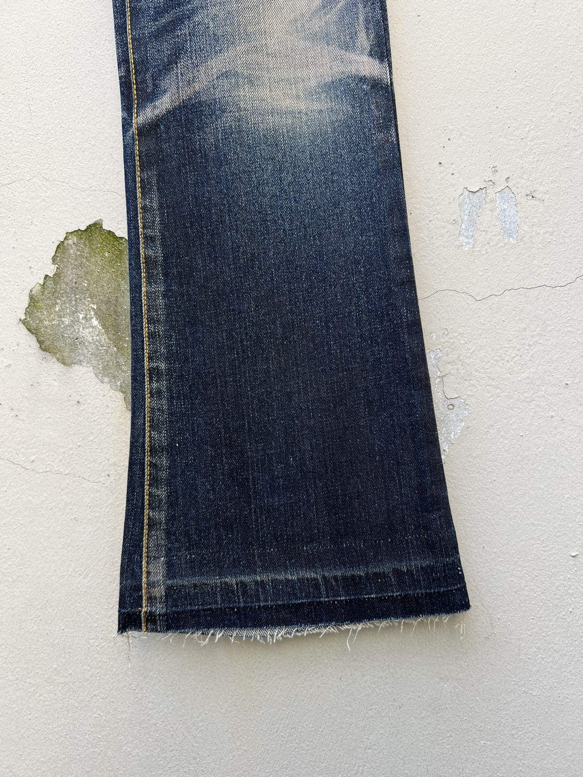 Tornado Mart Vintage Tornado Mart Stretch Fade Waxed Denim Flare Jeans Size US 29 - 13 Thumbnail