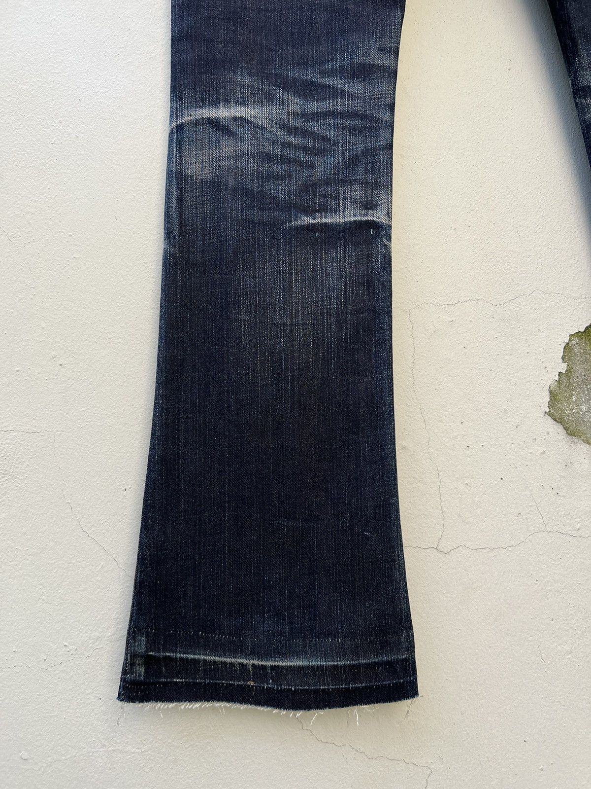 Tornado Mart Vintage Tornado Mart Stretch Fade Waxed Denim Flare Jeans Size US 29 - 16 Thumbnail