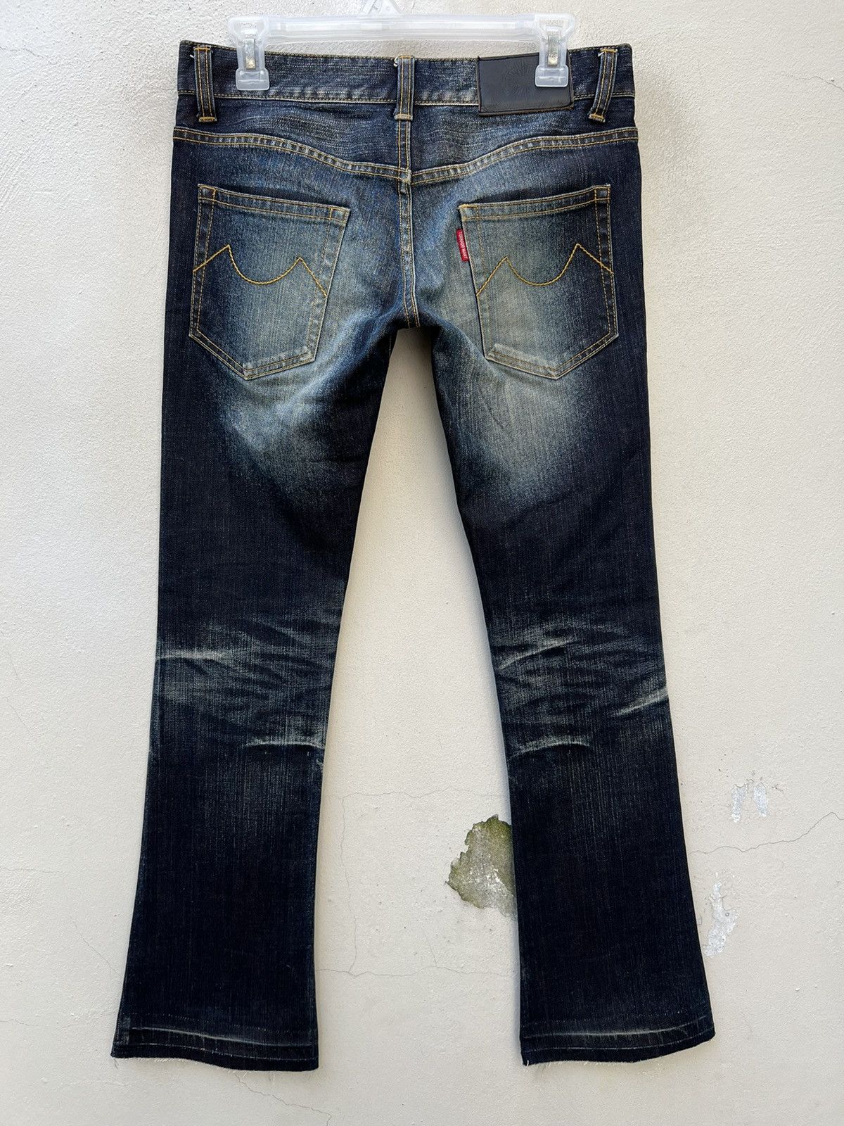Tornado Mart Vintage Tornado Mart Stretch Fade Waxed Denim Flare Jeans Size US 29 - 14 Thumbnail