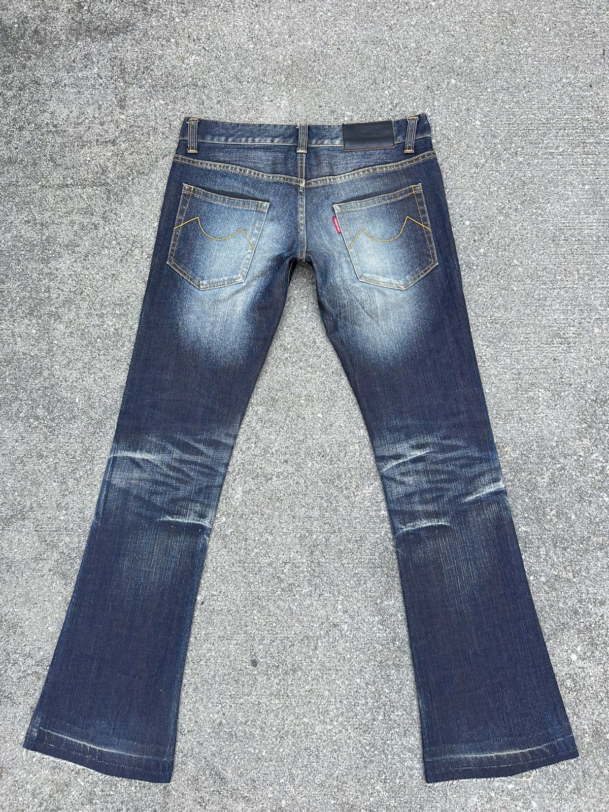 Tornado Mart Vintage Tornado Mart Stretch Fade Waxed Denim Flare Jeans Size US 29 - 5 Thumbnail