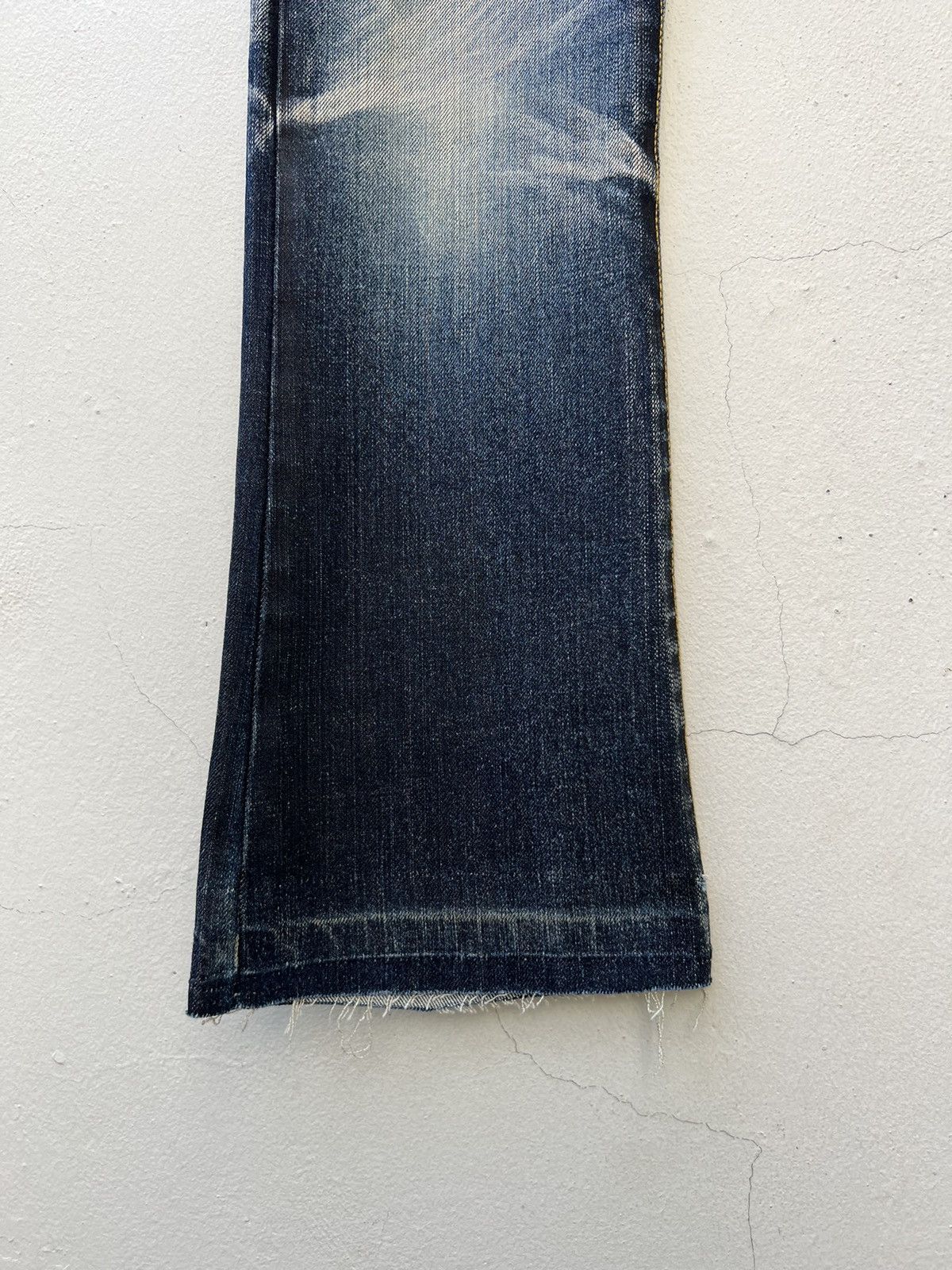 Tornado Mart Vintage Tornado Mart Stretch Fade Waxed Denim Flare Jeans Size US 29 - 10 Thumbnail