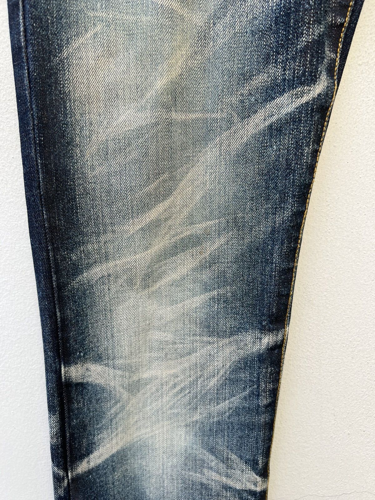 Tornado Mart Vintage Tornado Mart Stretch Fade Waxed Denim Flare Jeans Size US 29 - 9 Thumbnail