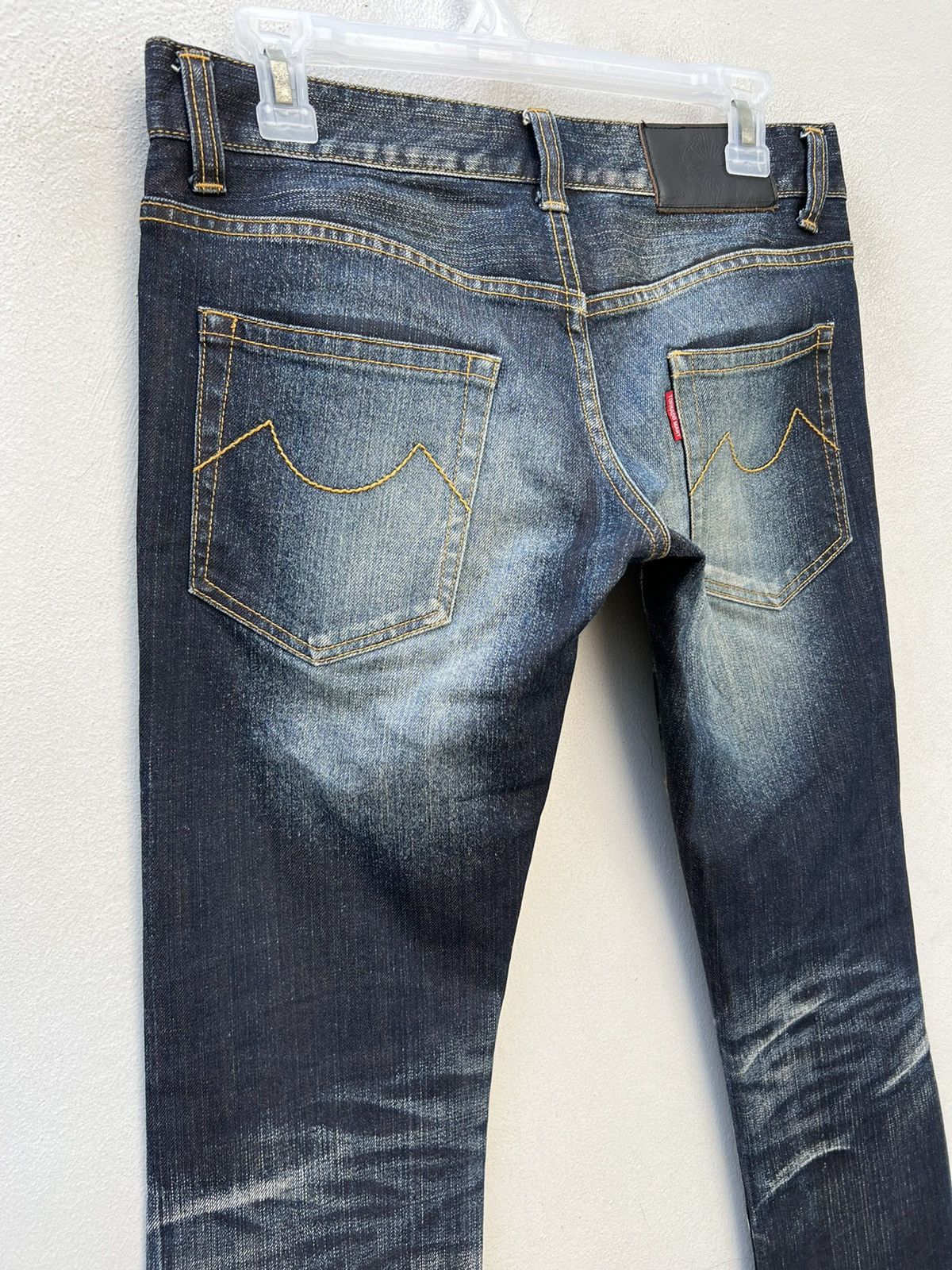 Tornado Mart Vintage Tornado Mart Stretch Fade Waxed Denim Flare Jeans Size US 29 - 15 Thumbnail