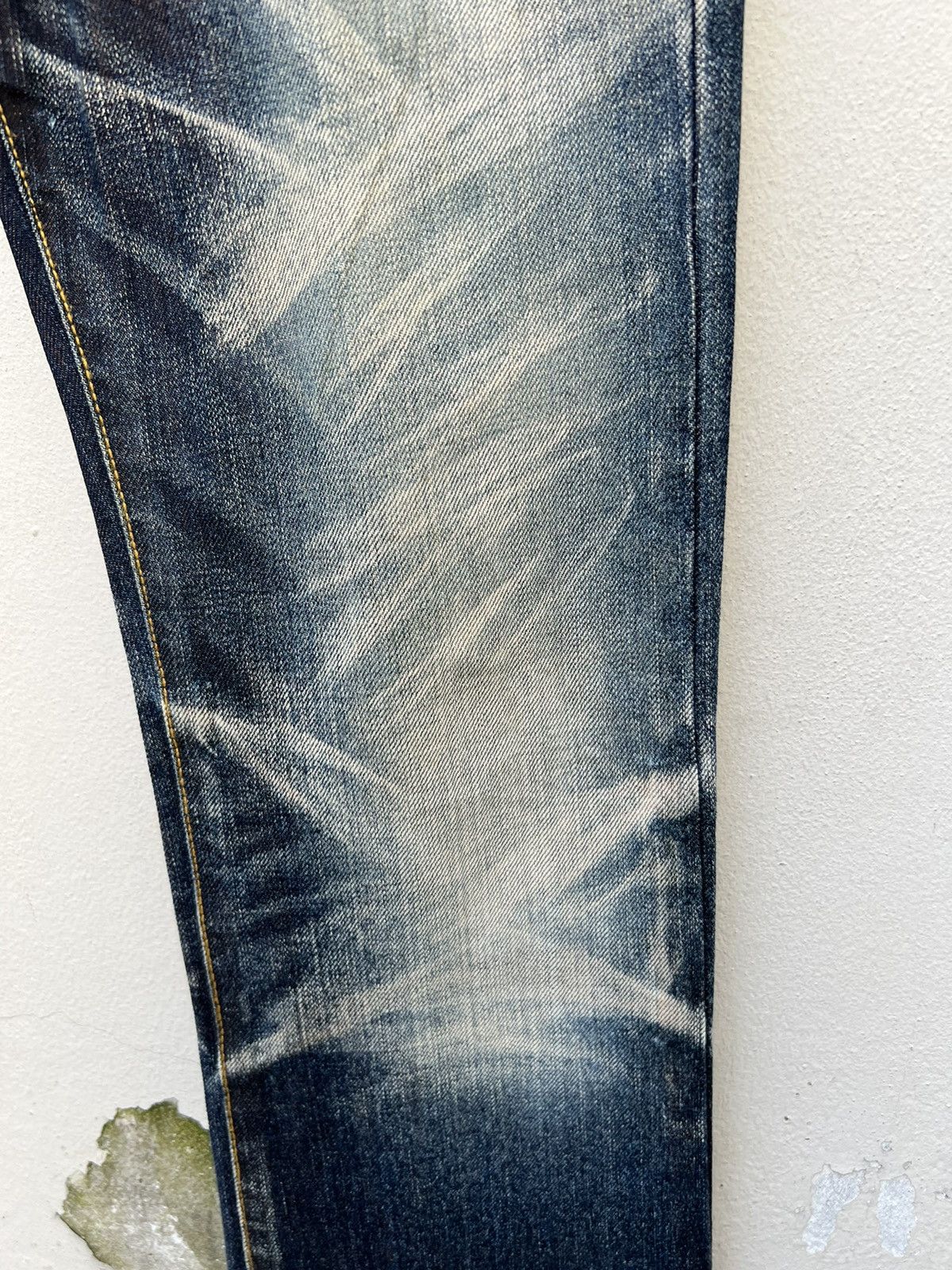 Tornado Mart Vintage Tornado Mart Stretch Fade Waxed Denim Flare Jeans Size US 29 - 12 Thumbnail