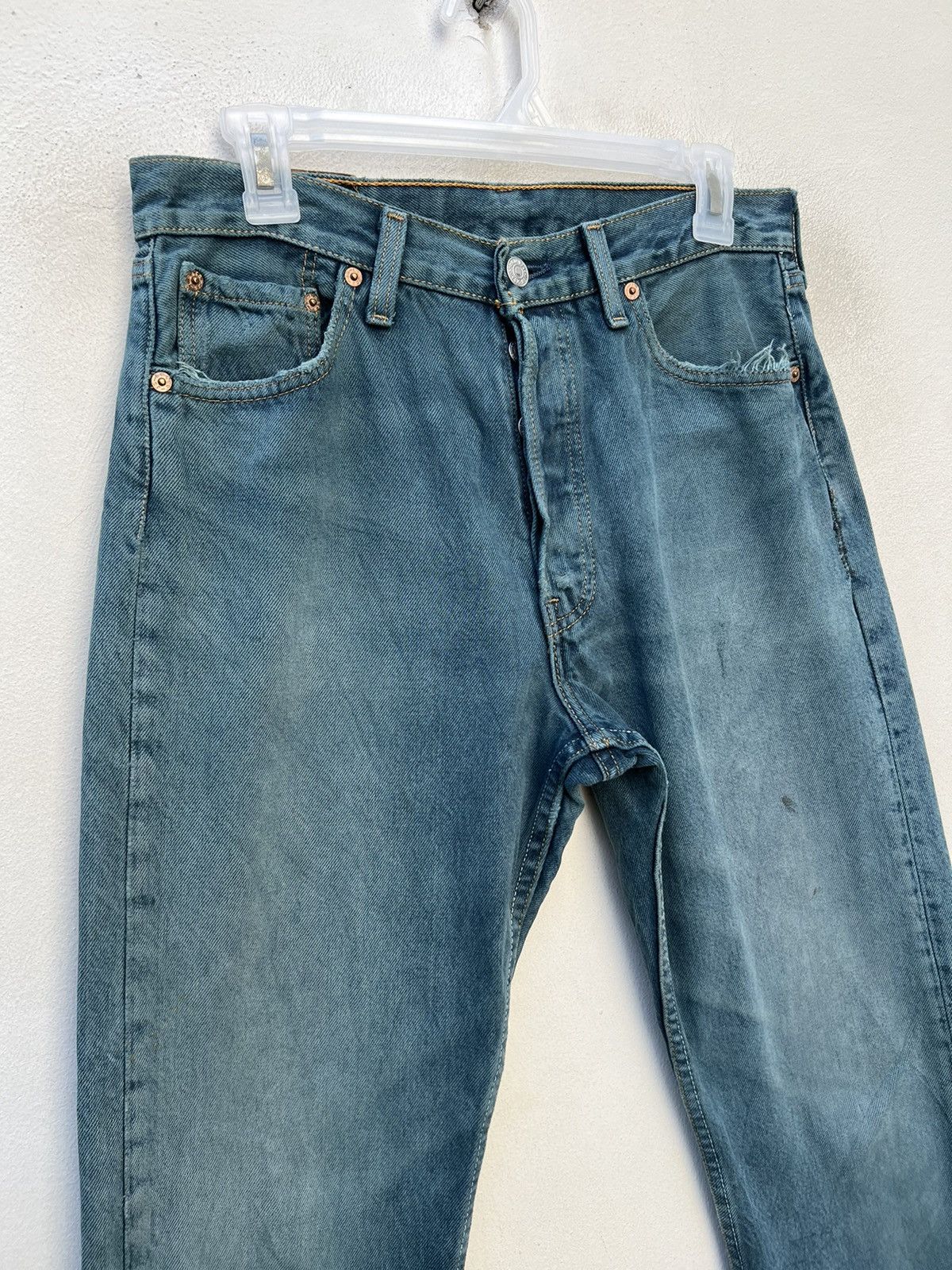 Levi's Vintage 90s Levi’s 501 Distress Sun Fade Denim Trashed Jeans Size US 30 / EU 46 - 7 Thumbnail