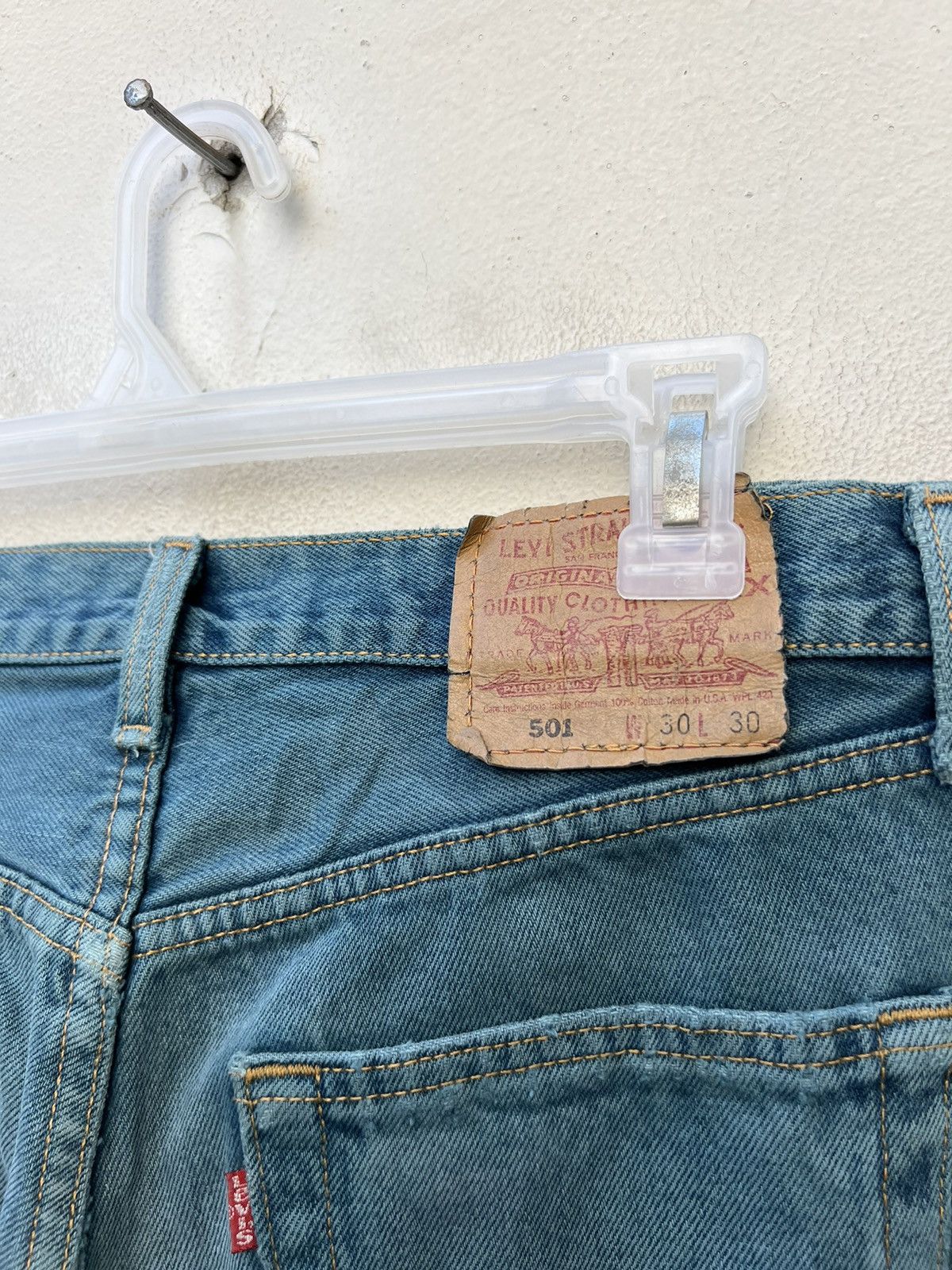 Levi's Vintage 90s Levi’s 501 Distress Sun Fade Denim Trashed Jeans Size US 30 / EU 46 - 20 Thumbnail
