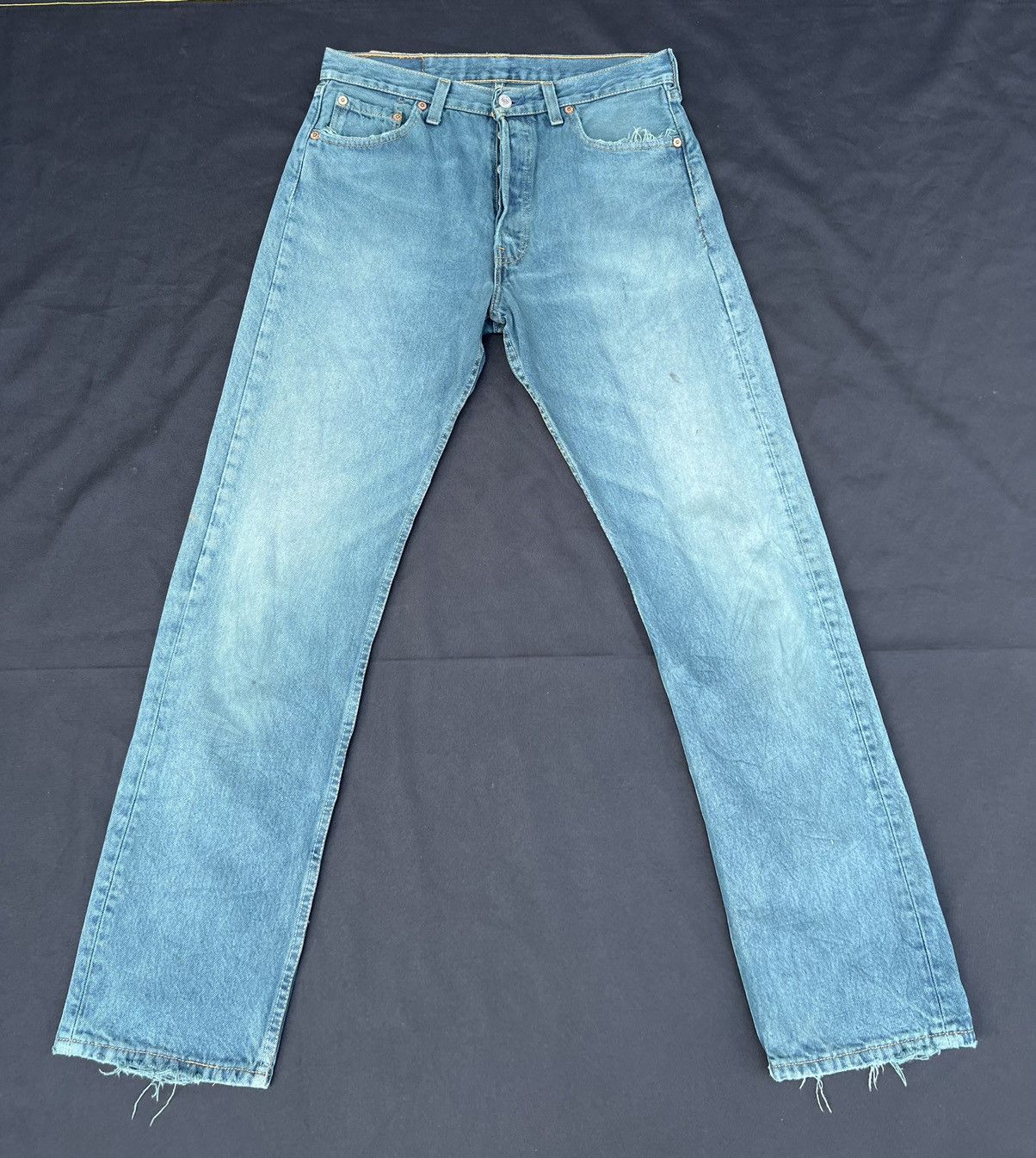 Levi's Vintage 90s Levi’s 501 Distress Sun Fade Denim Trashed Jeans Size US 30 / EU 46 - 1 Thumbnail