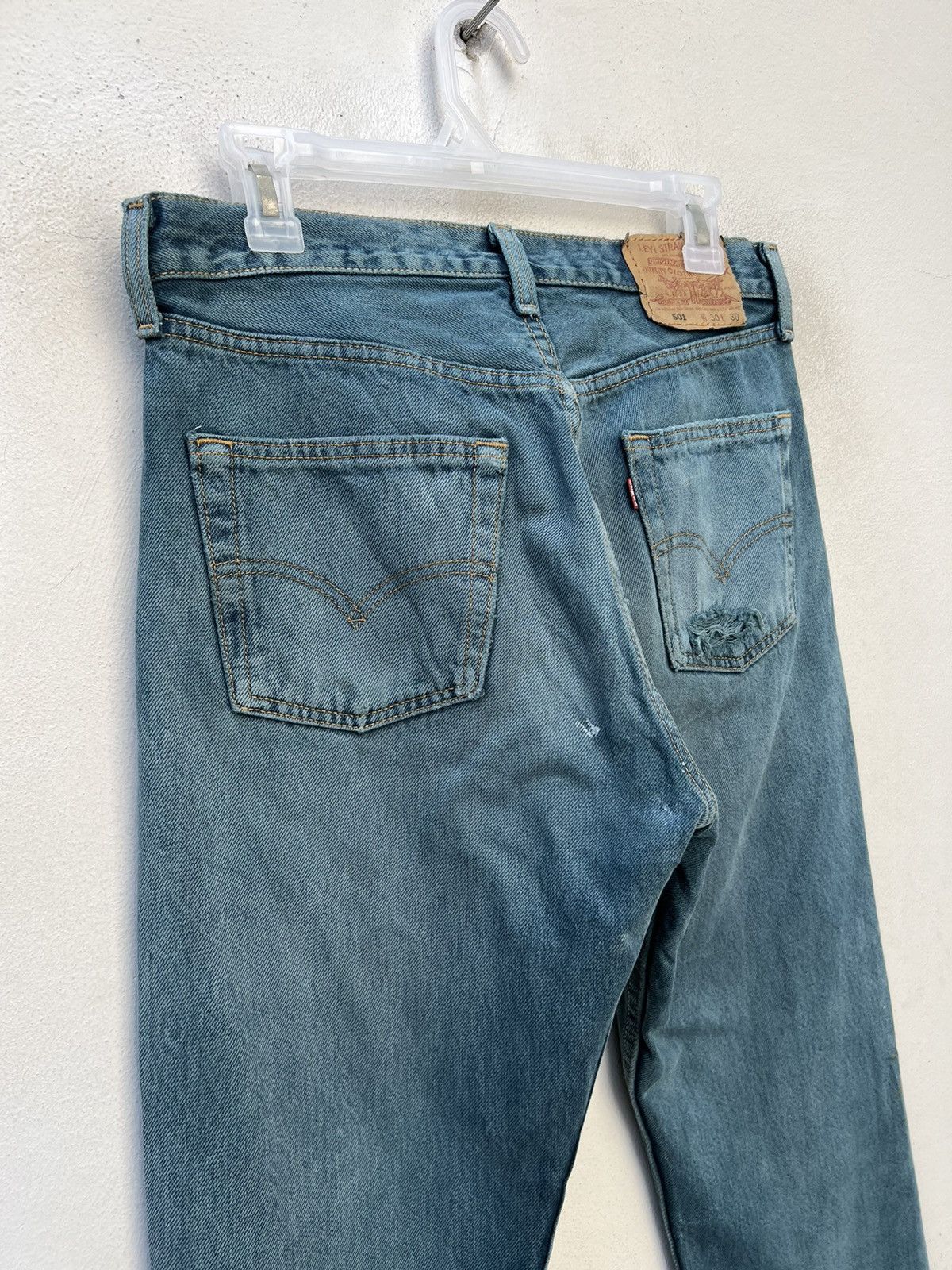 Levi's Vintage 90s Levi’s 501 Distress Sun Fade Denim Trashed Jeans Size US 30 / EU 46 - 17 Thumbnail