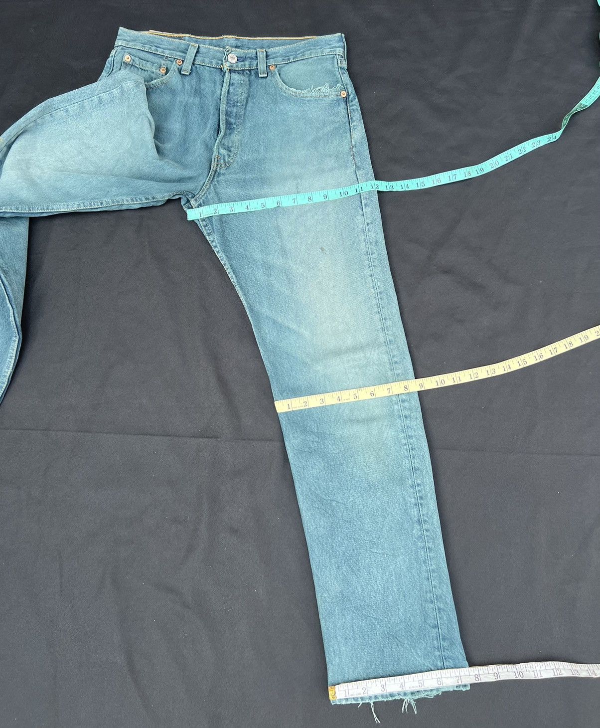 Levi's Vintage 90s Levi’s 501 Distress Sun Fade Denim Trashed Jeans Size US 30 / EU 46 - 3 Thumbnail