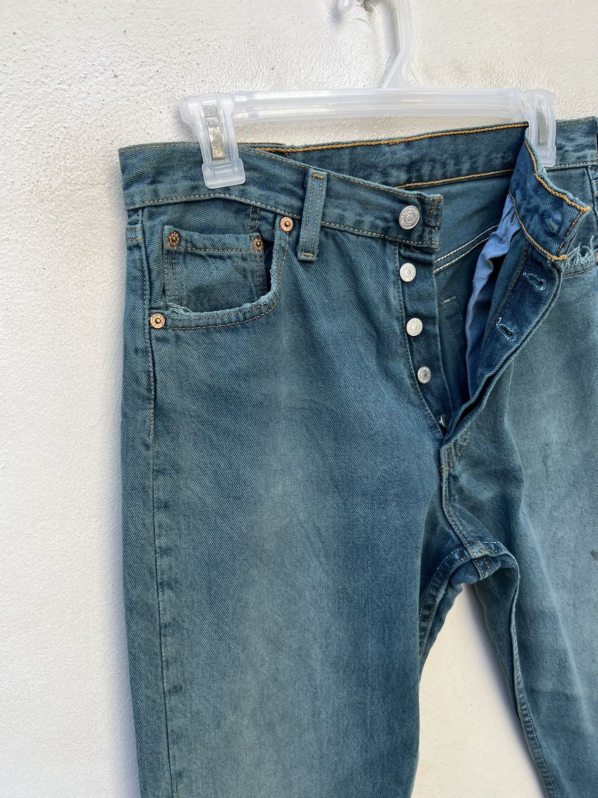 Levi's Vintage 90s Levi’s 501 Distress Sun Fade Denim Trashed Jeans Size US 30 / EU 46 - 8 Thumbnail