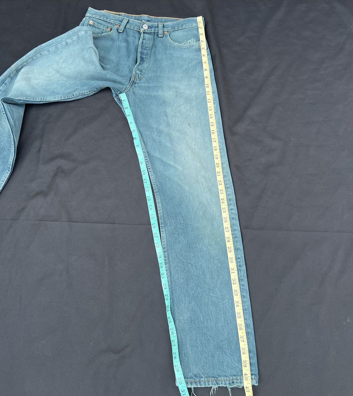 Levi's Vintage 90s Levi’s 501 Distress Sun Fade Denim Trashed Jeans Size US 30 / EU 46 - 4 Thumbnail