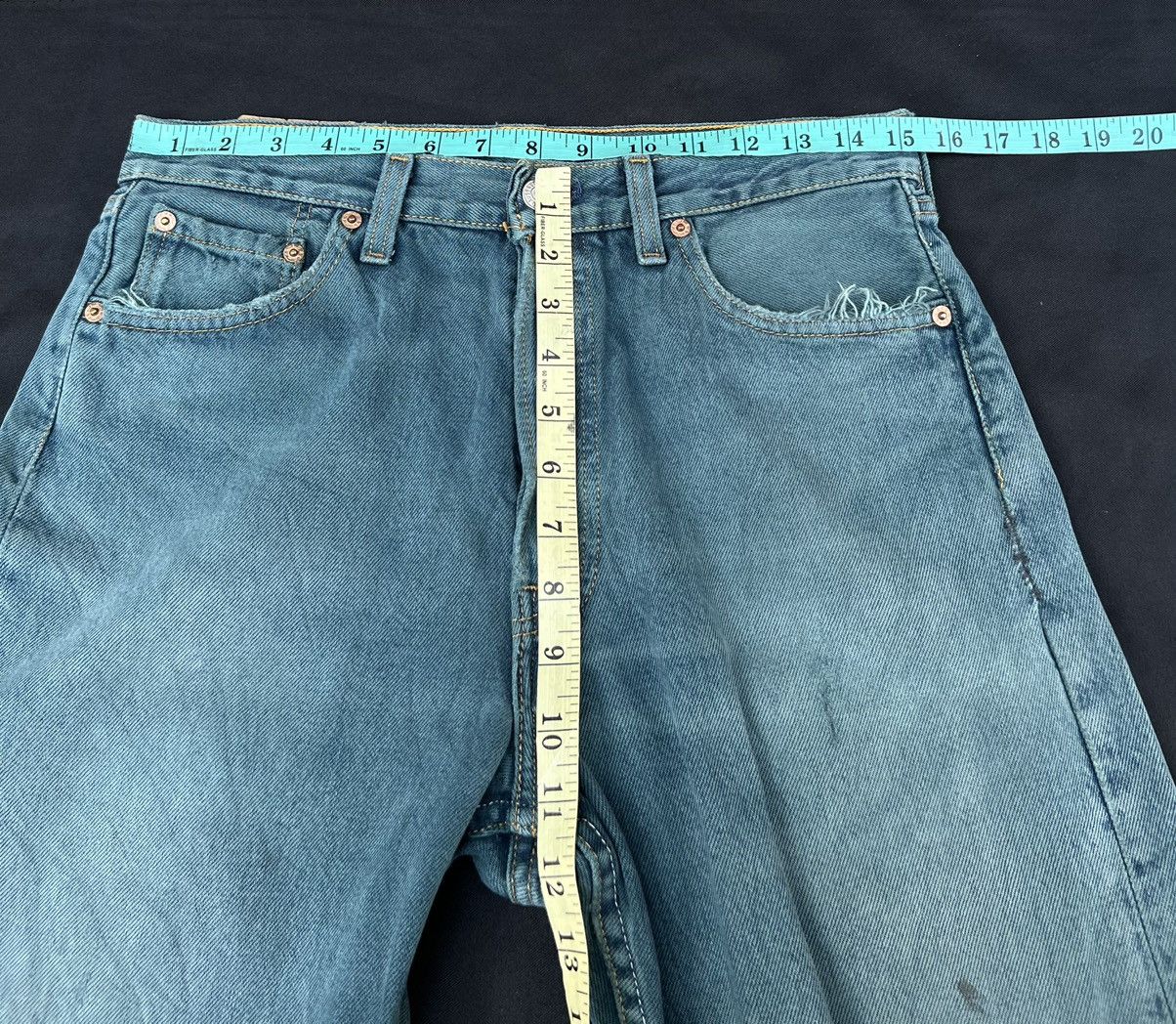 Levi's Vintage 90s Levi’s 501 Distress Sun Fade Denim Trashed Jeans Size US 30 / EU 46 - 2 Thumbnail