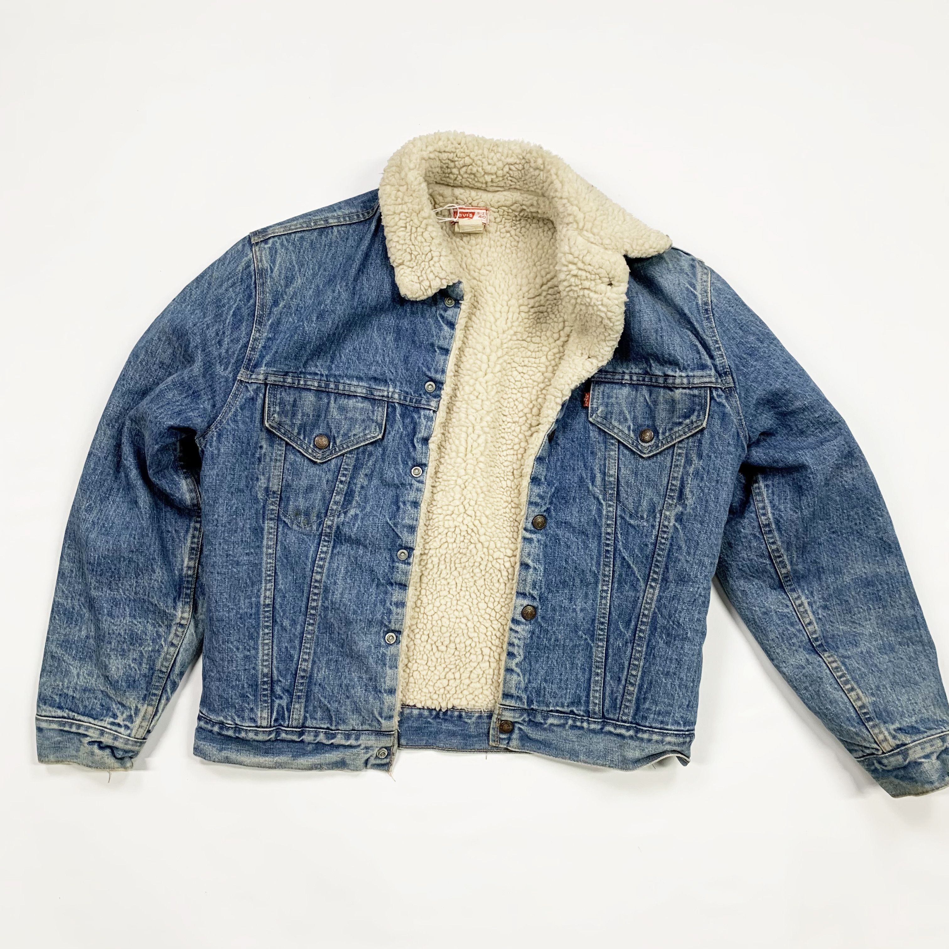 Levi's × Vintage 70s Fur / "Sherpa" Lined Denim Jean Jacket Size US M / EU 48-50 / 2 - 5 Thumbnail