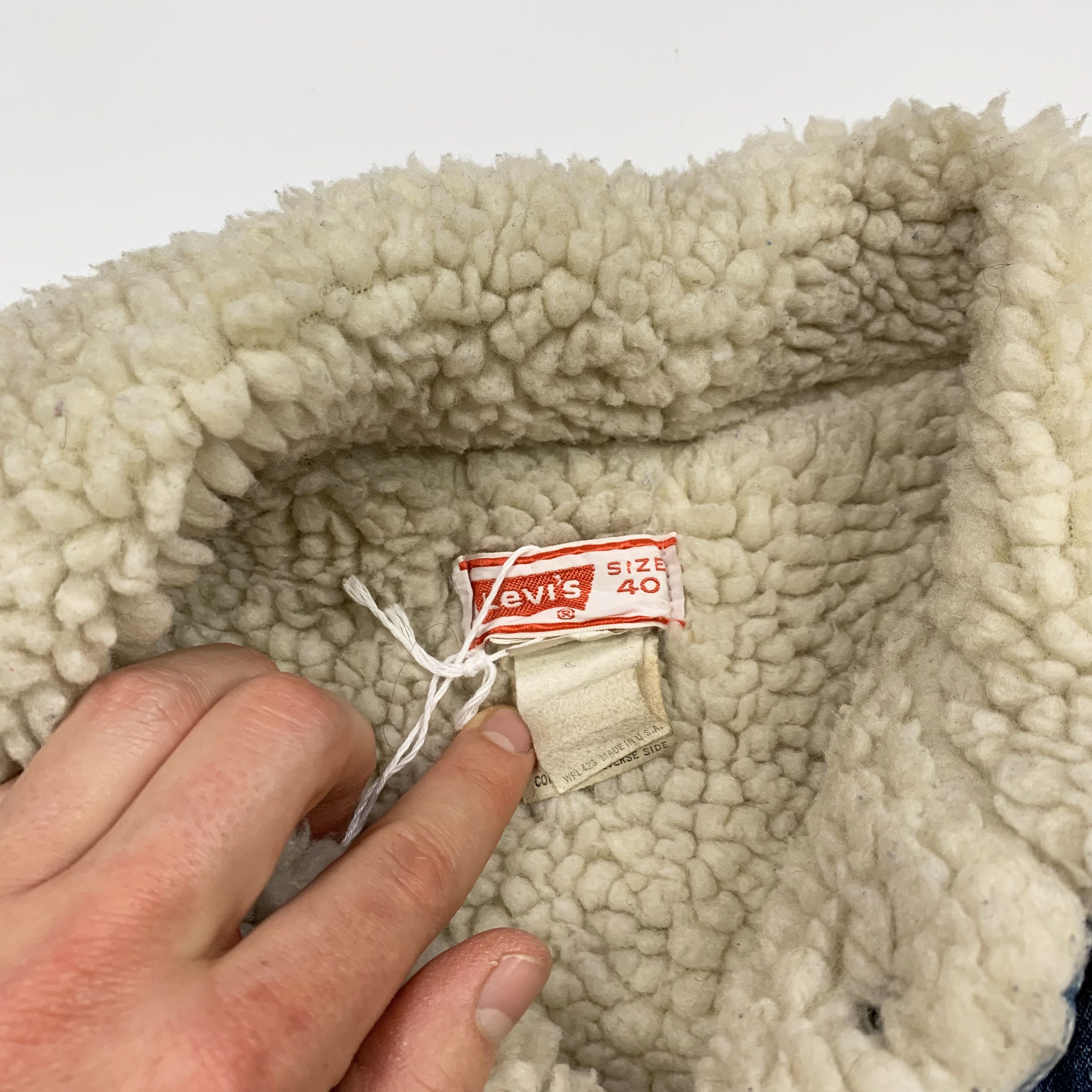 Levi's × Vintage 70s Fur / "Sherpa" Lined Denim Jean Jacket Size US M / EU 48-50 / 2 - 8 Thumbnail