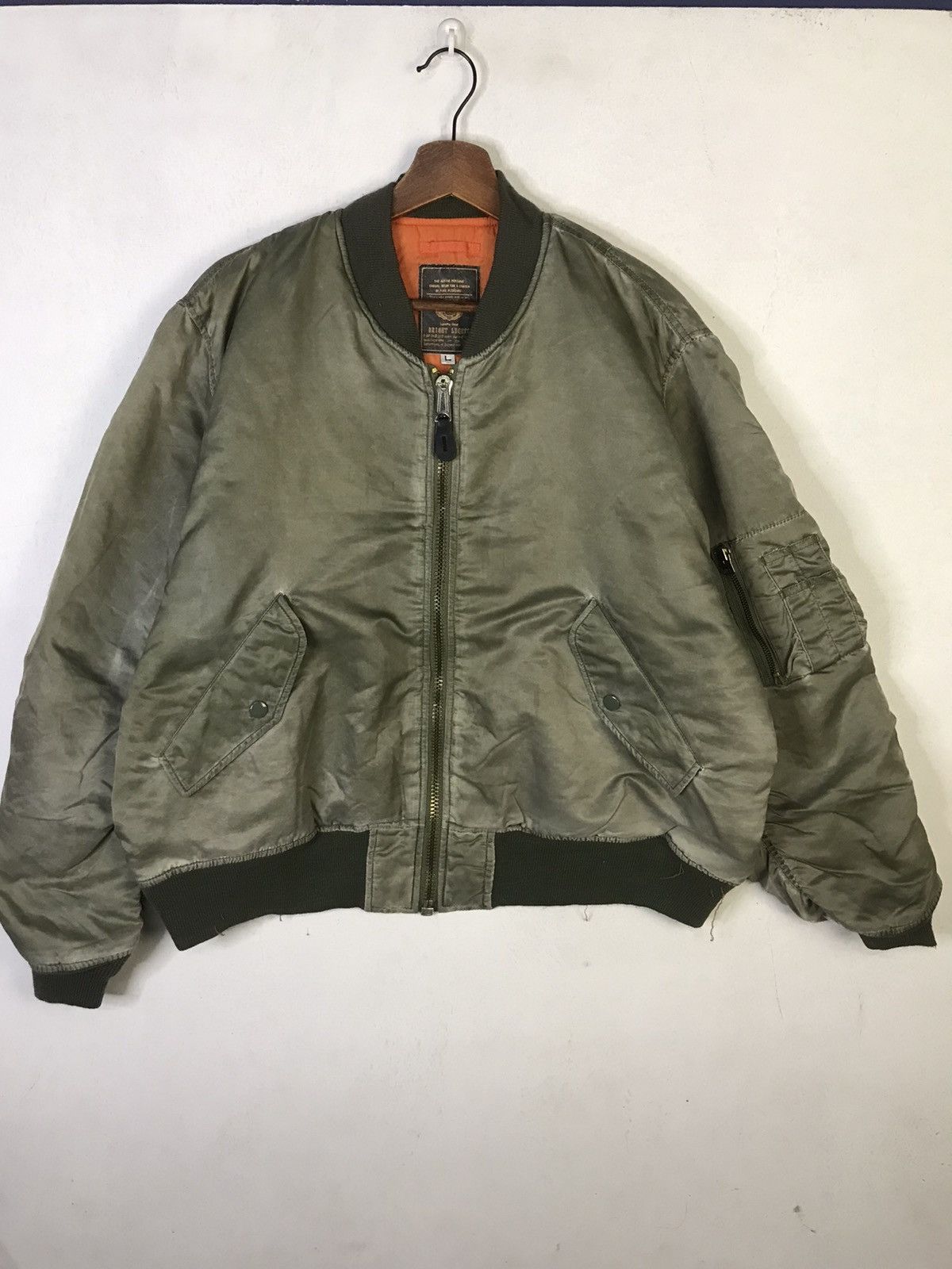 Other Rare💥90s USS Solomons Army Flight Bomber Jacket Size US L / EU 52-54 / 3 - 2 Thumbnail