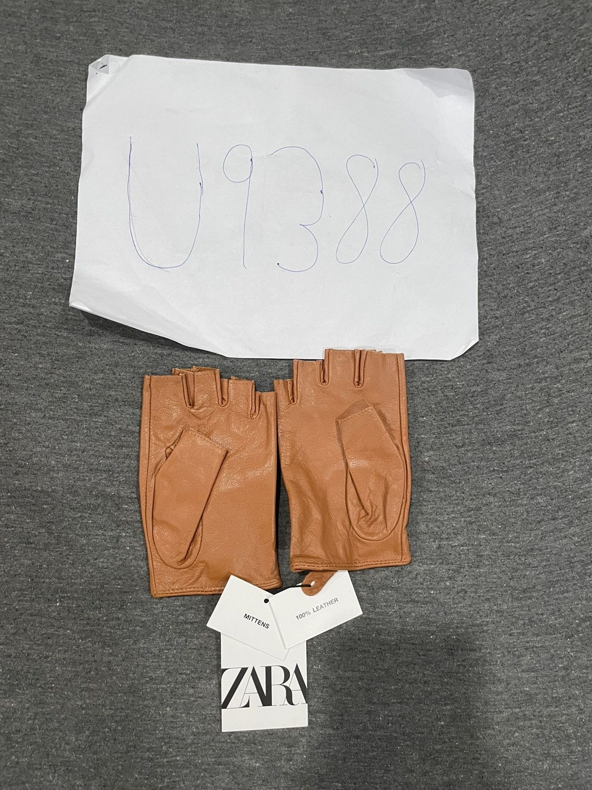 Zara Leather Fingerless Gloves Grailed