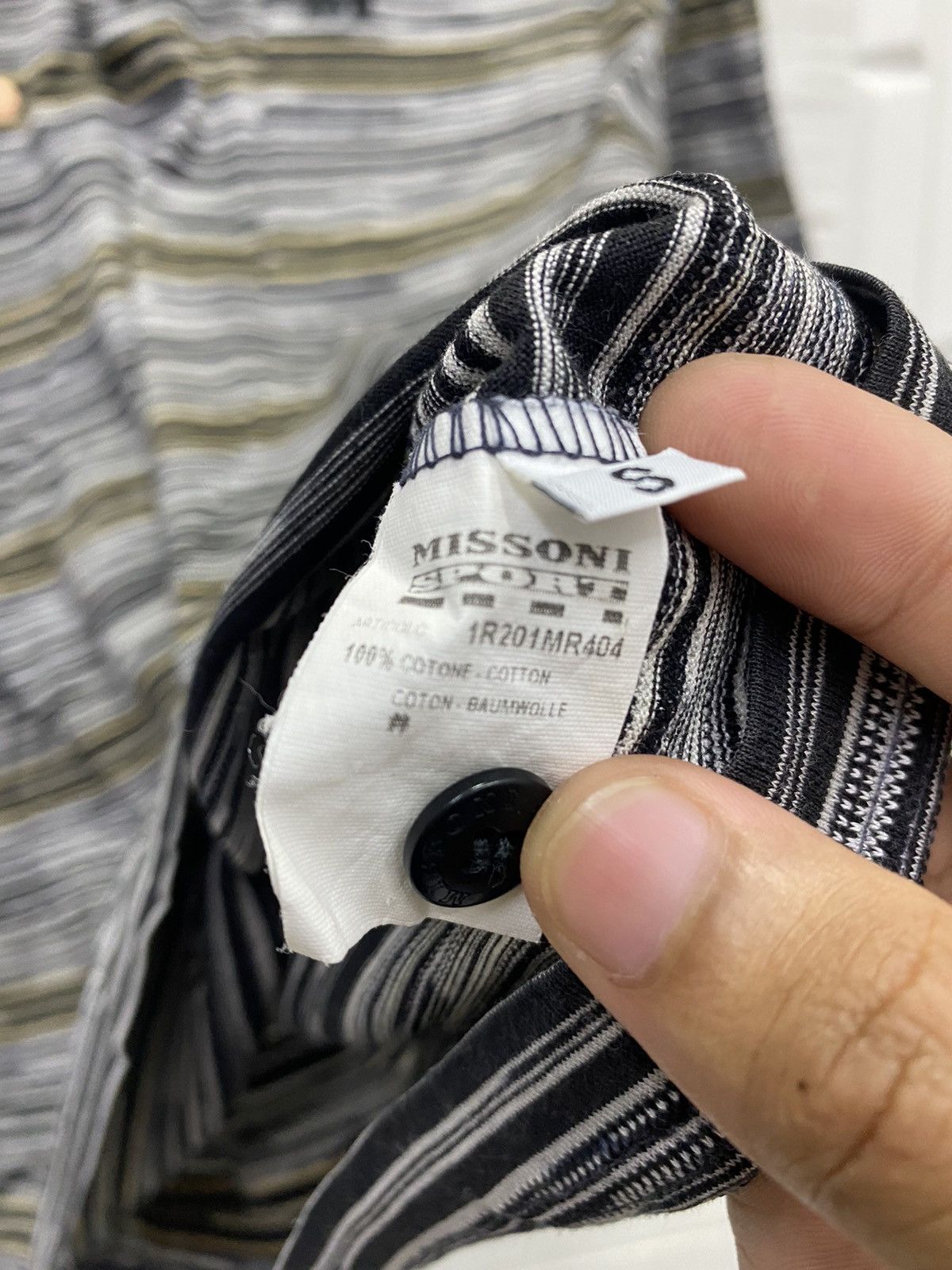 Missoni VINTAGE MISSONI SPORT STRIPE BLACK POLO SHIRT Size US M / EU 48-50 / 2 - 7 Thumbnail
