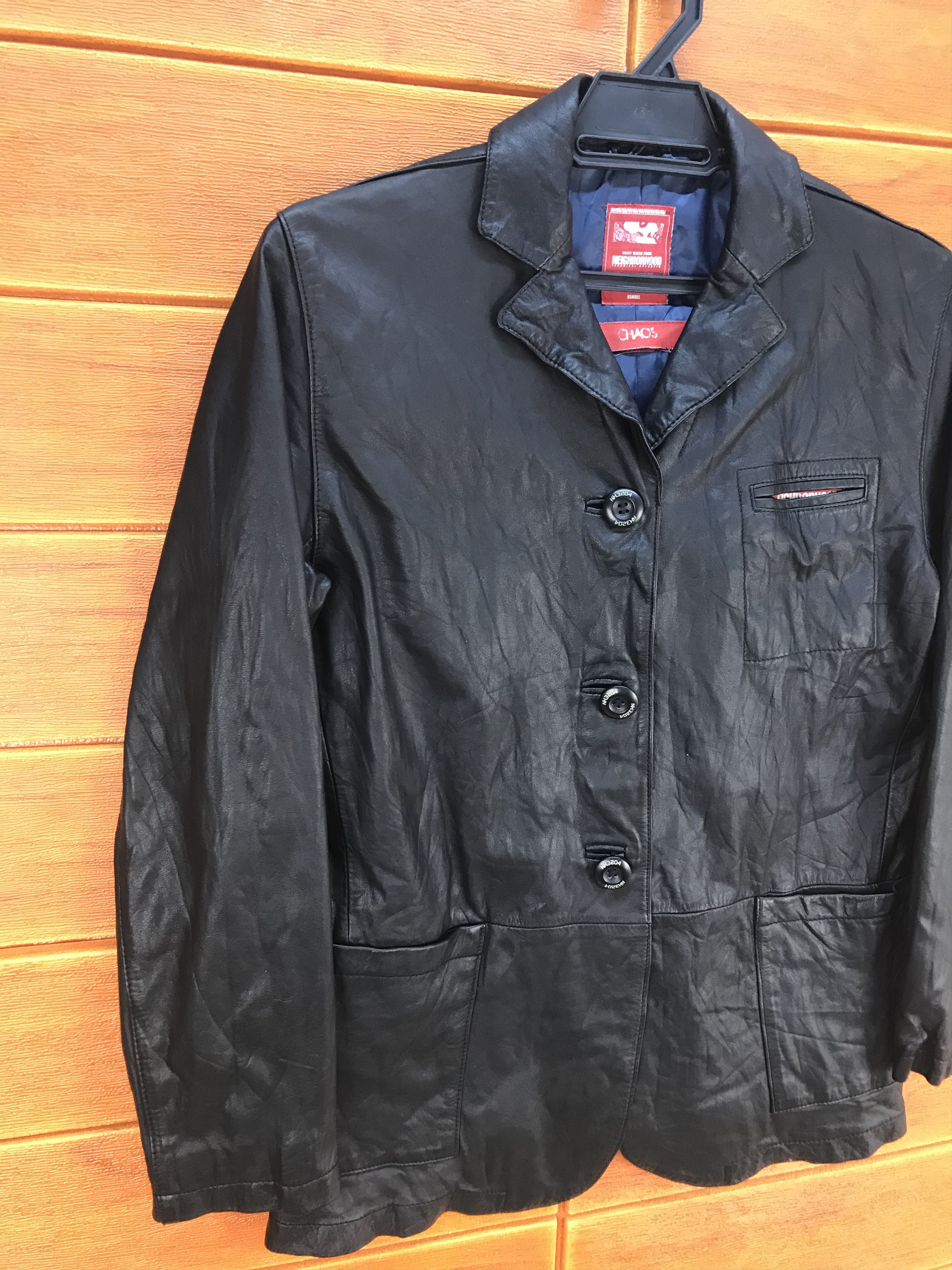 Vintage Vintage NEIGHBORHOOD Chaos Leather Jacket Size XS / US 0-2 / IT 36-38 - 3 Thumbnail