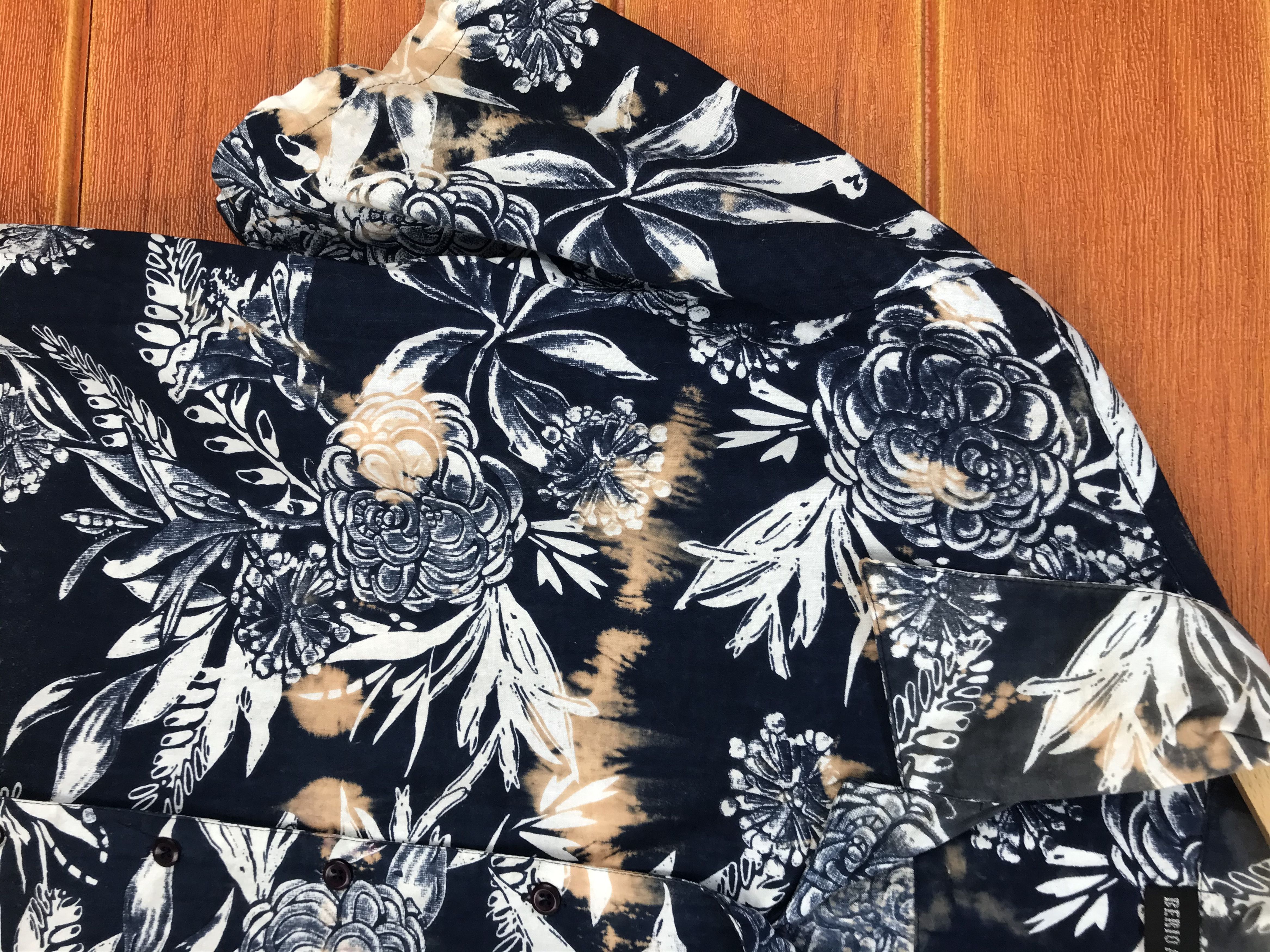 Japanese Brand Japanese Hawaiian BERIO ALLEMAGNE Bleach Wash Shirt Size US M / EU 48-50 / 2 - 2 Thumbnail