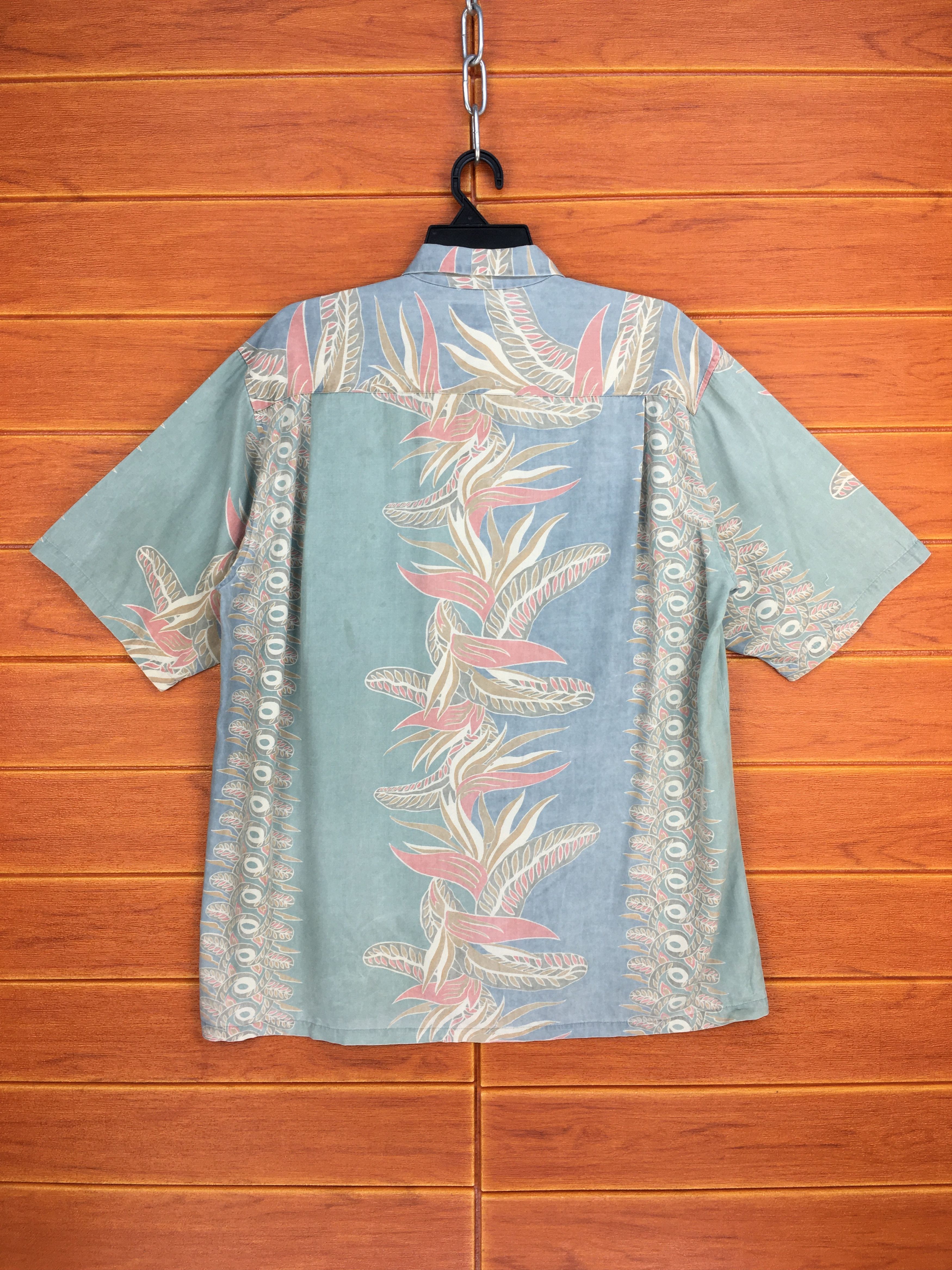 Vintage Vintage ALOHA Hello Tropical Blue Faded Hawaiian Shirt Size US L / EU 52-54 / 3 - 8 Thumbnail